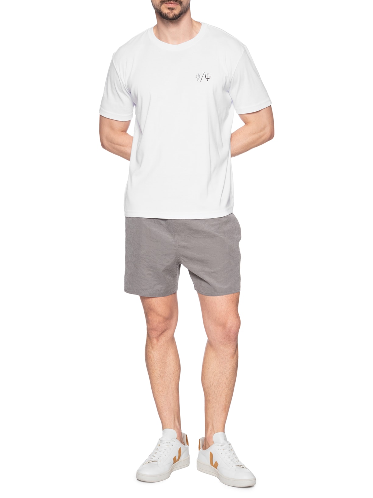 Short Masculino De Praia Peach Touch Cinza Austral