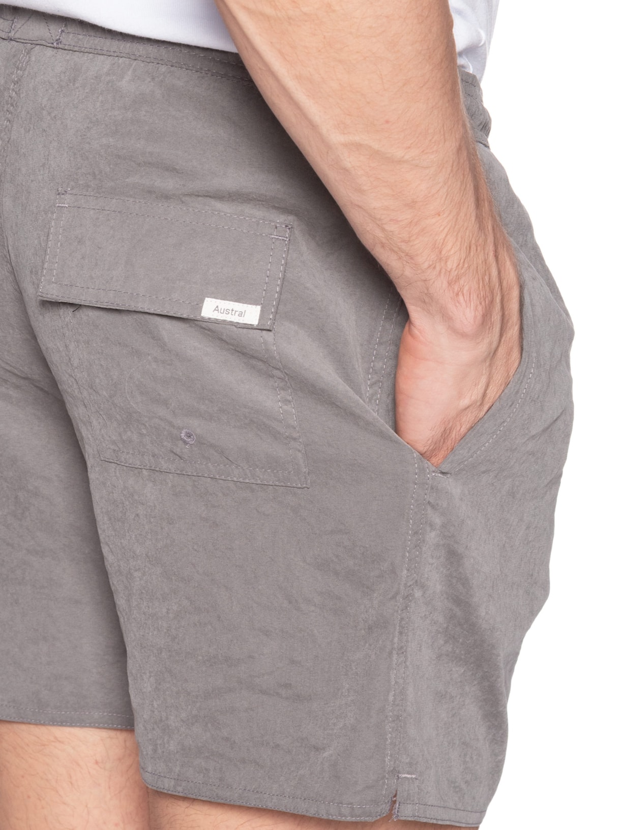 Short Masculino De Praia Peach Touch Cinza Austral