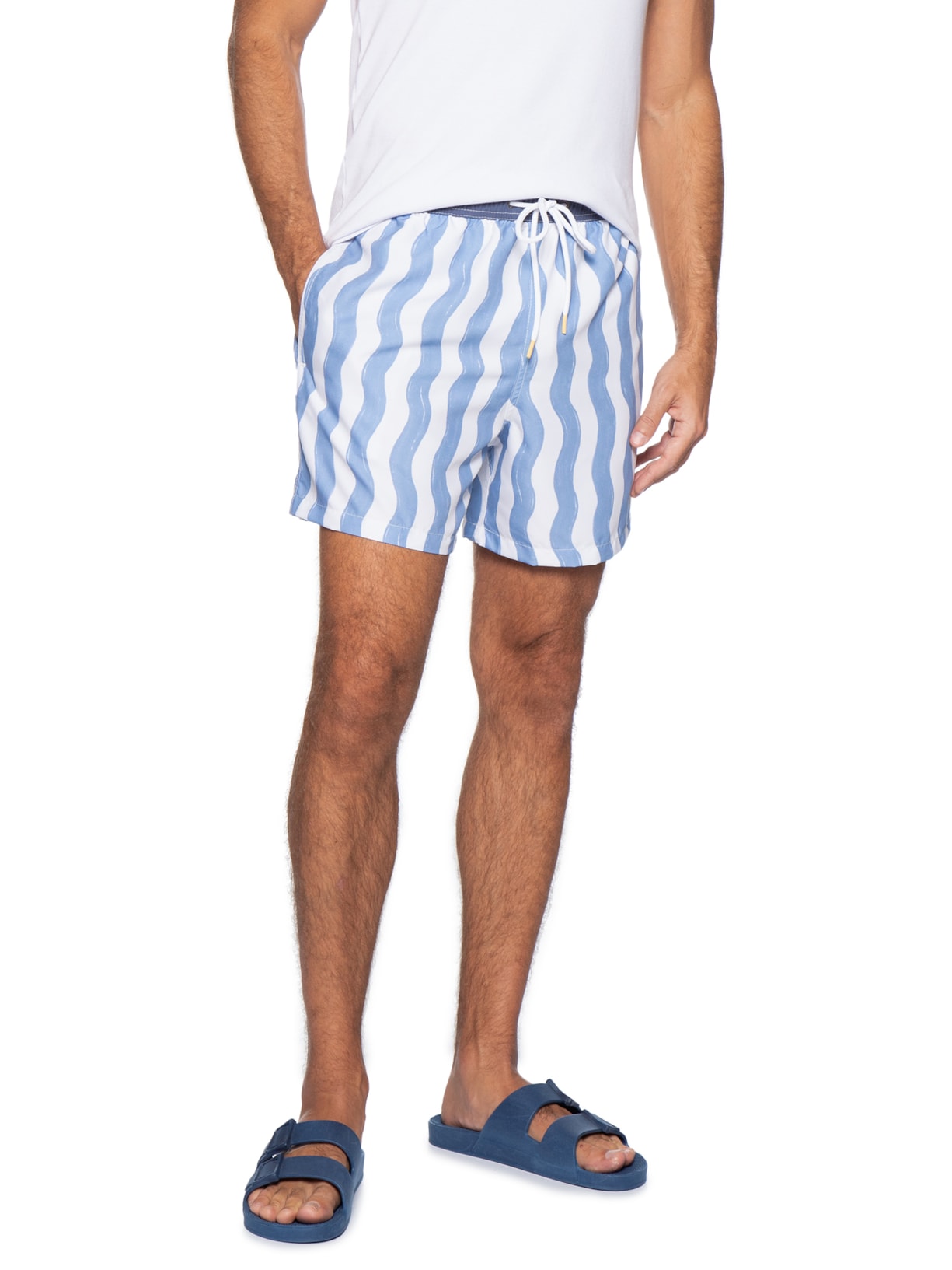 Short Masculino De Praia Waves Azul Pineapple