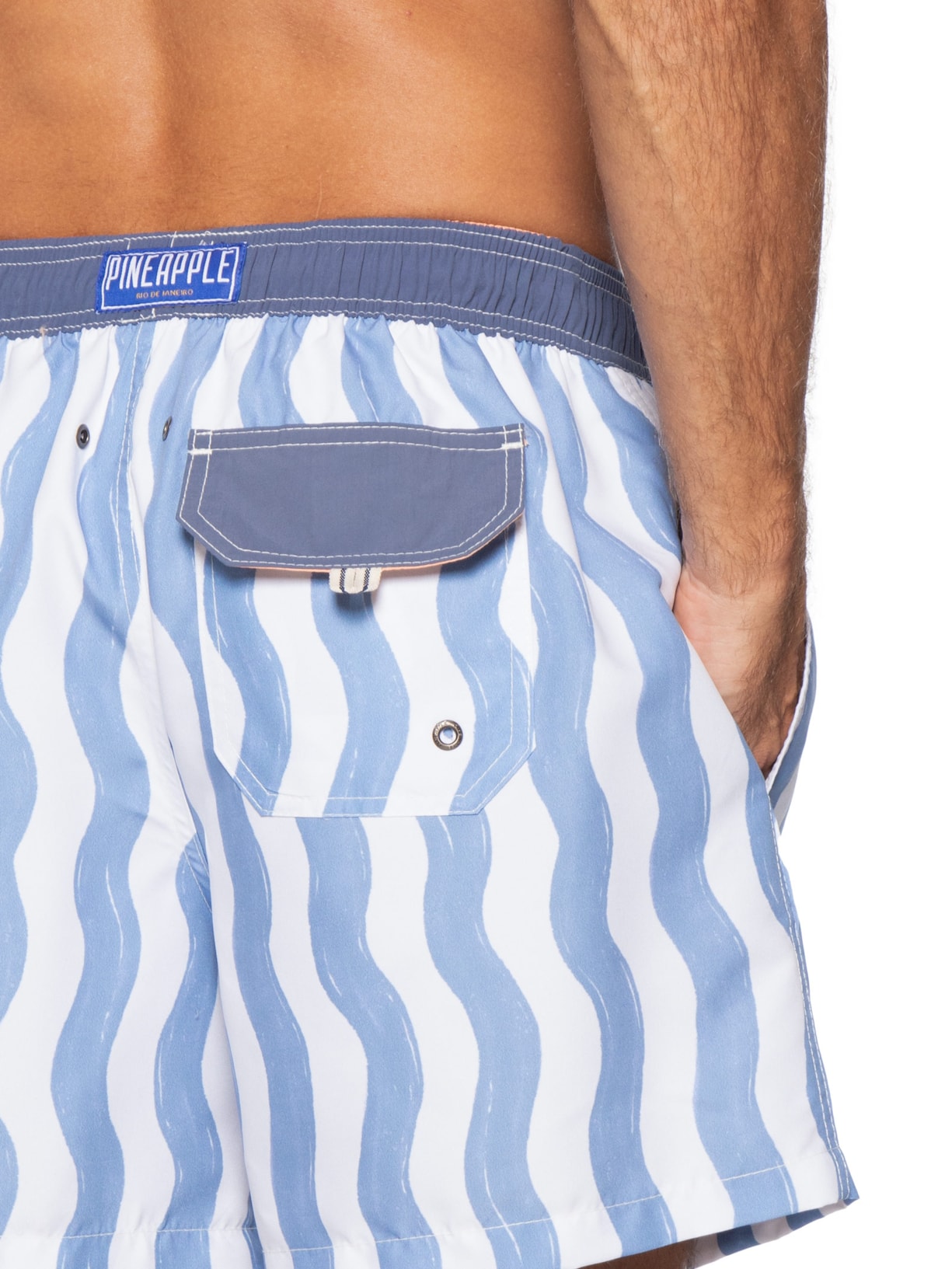 Short Masculino De Praia Waves Azul Pineapple