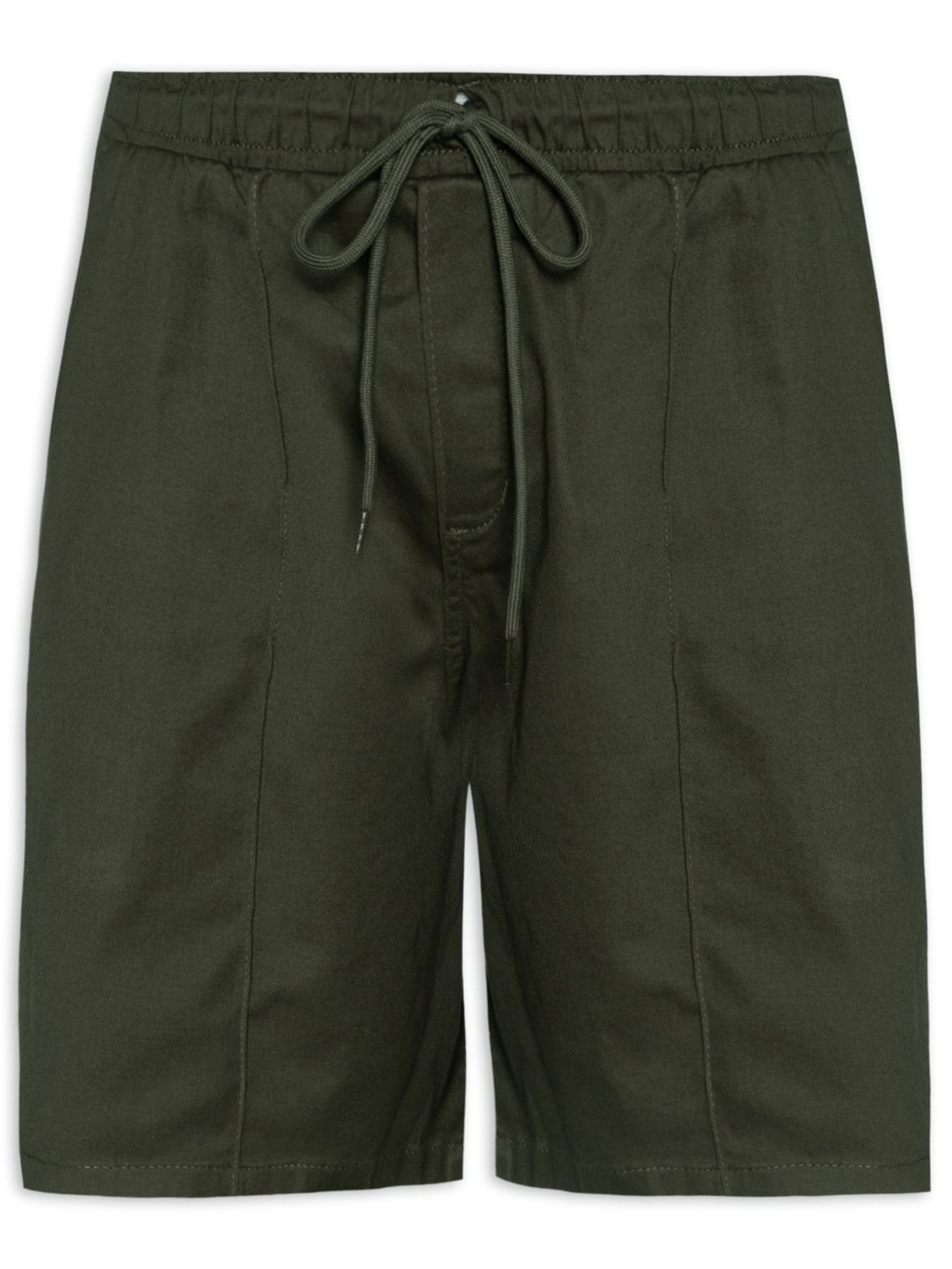 Short Masculino De Sarja Com Recortes - Verde