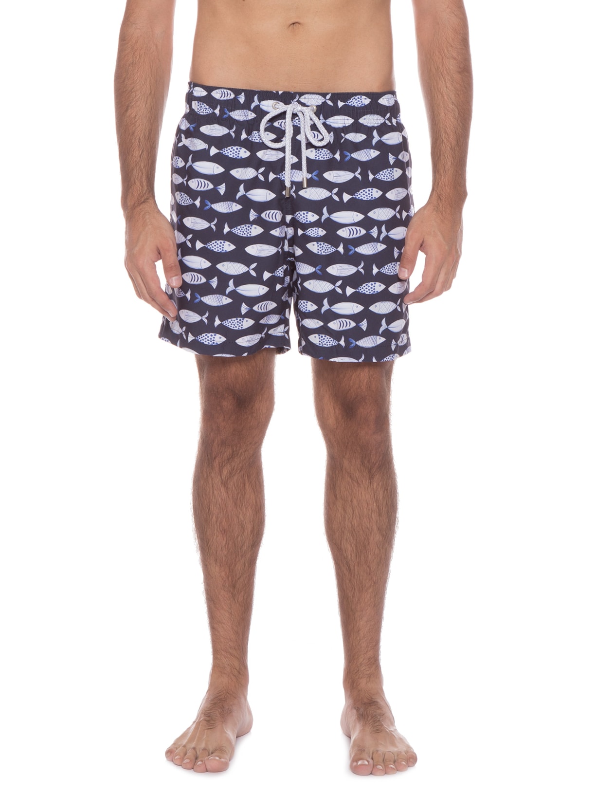 Short Masculino Elástico Estampado Al Mare Azul Barche