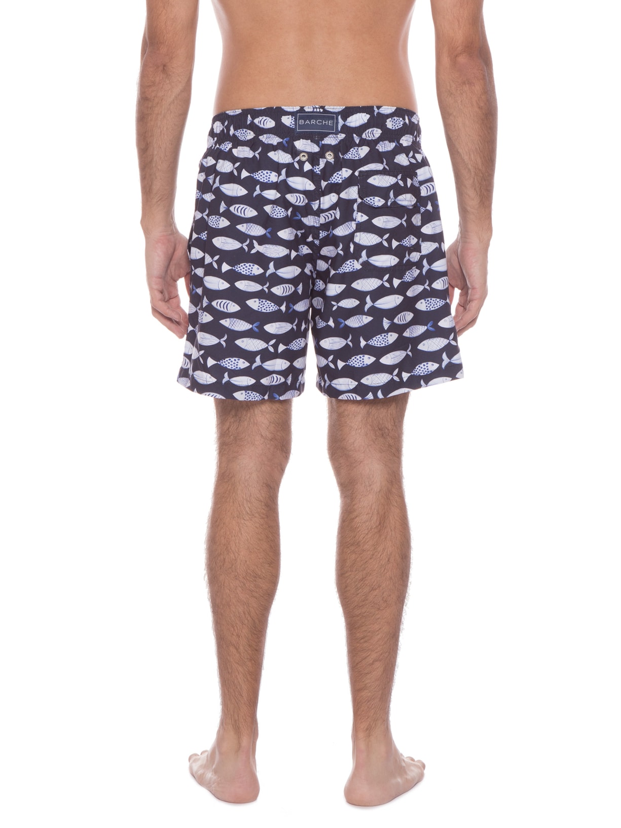 Short Masculino Elástico Estampado Al Mare Azul Barche
