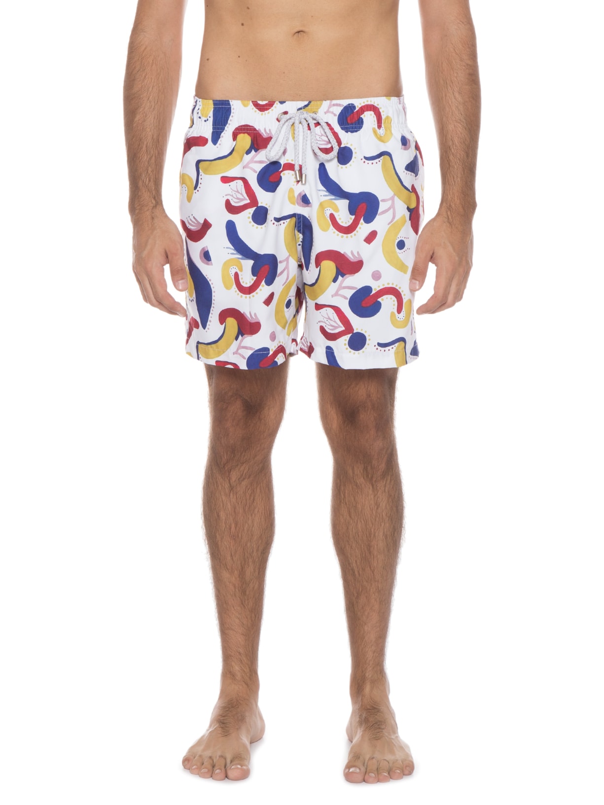 Short Masculino Elástico Estampado Colore Branco Barche