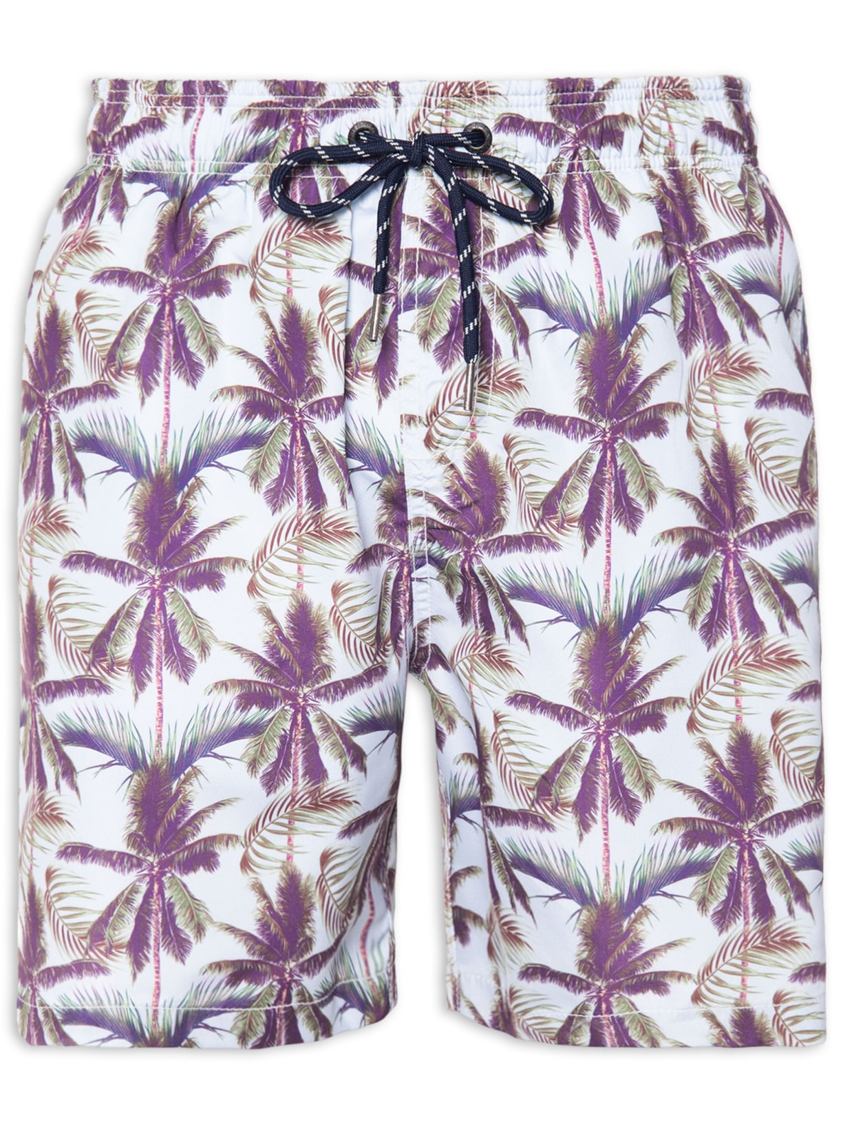 Short Masculino Elástico Estampado Coqueiros - Azul