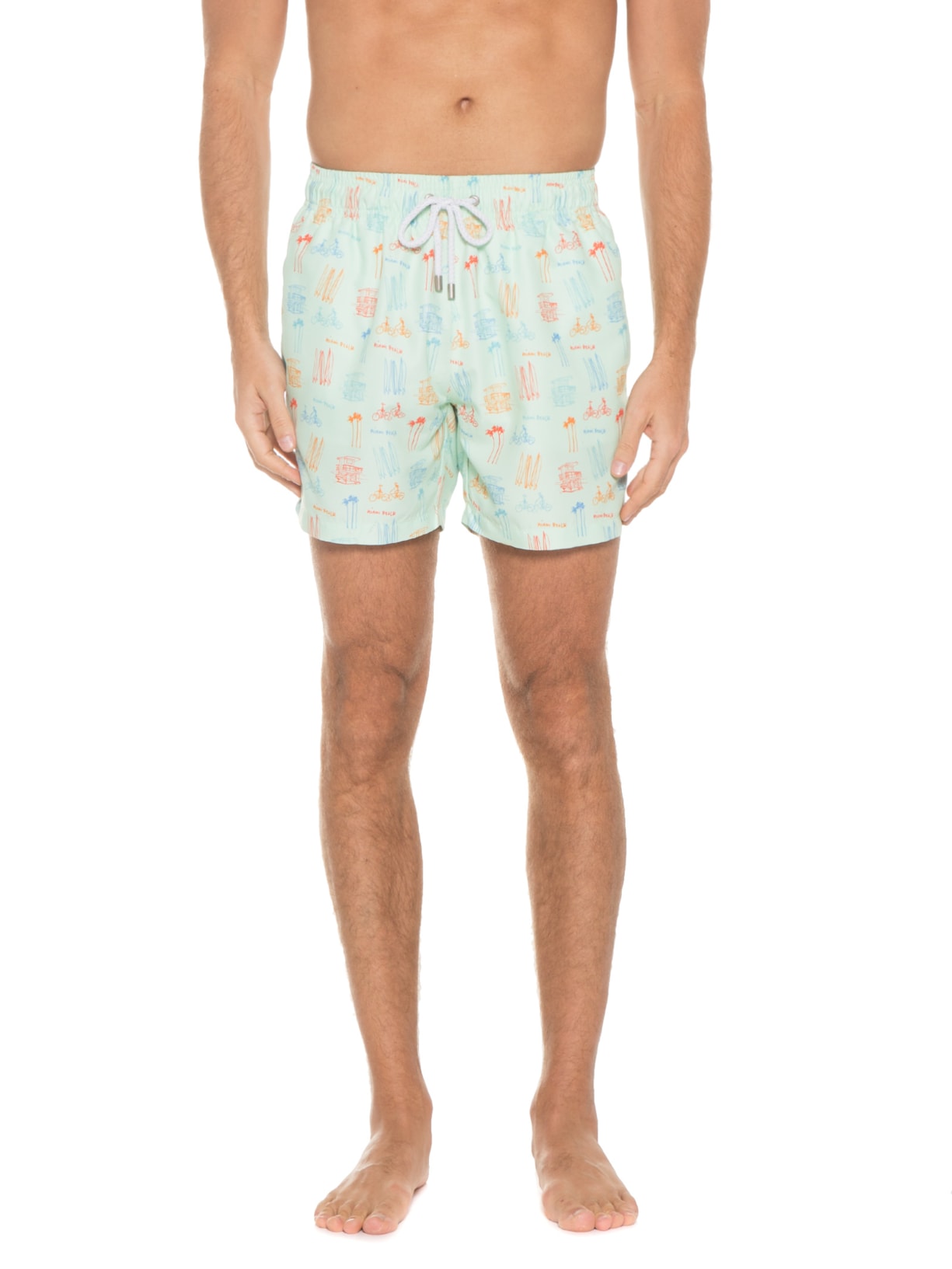 Short Masculino Elástico Estampado Verde Barche
