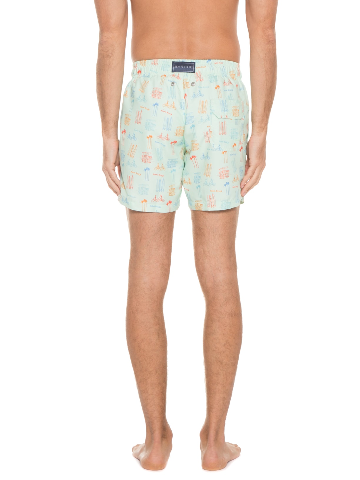 Short Masculino Elástico Estampado Verde Barche