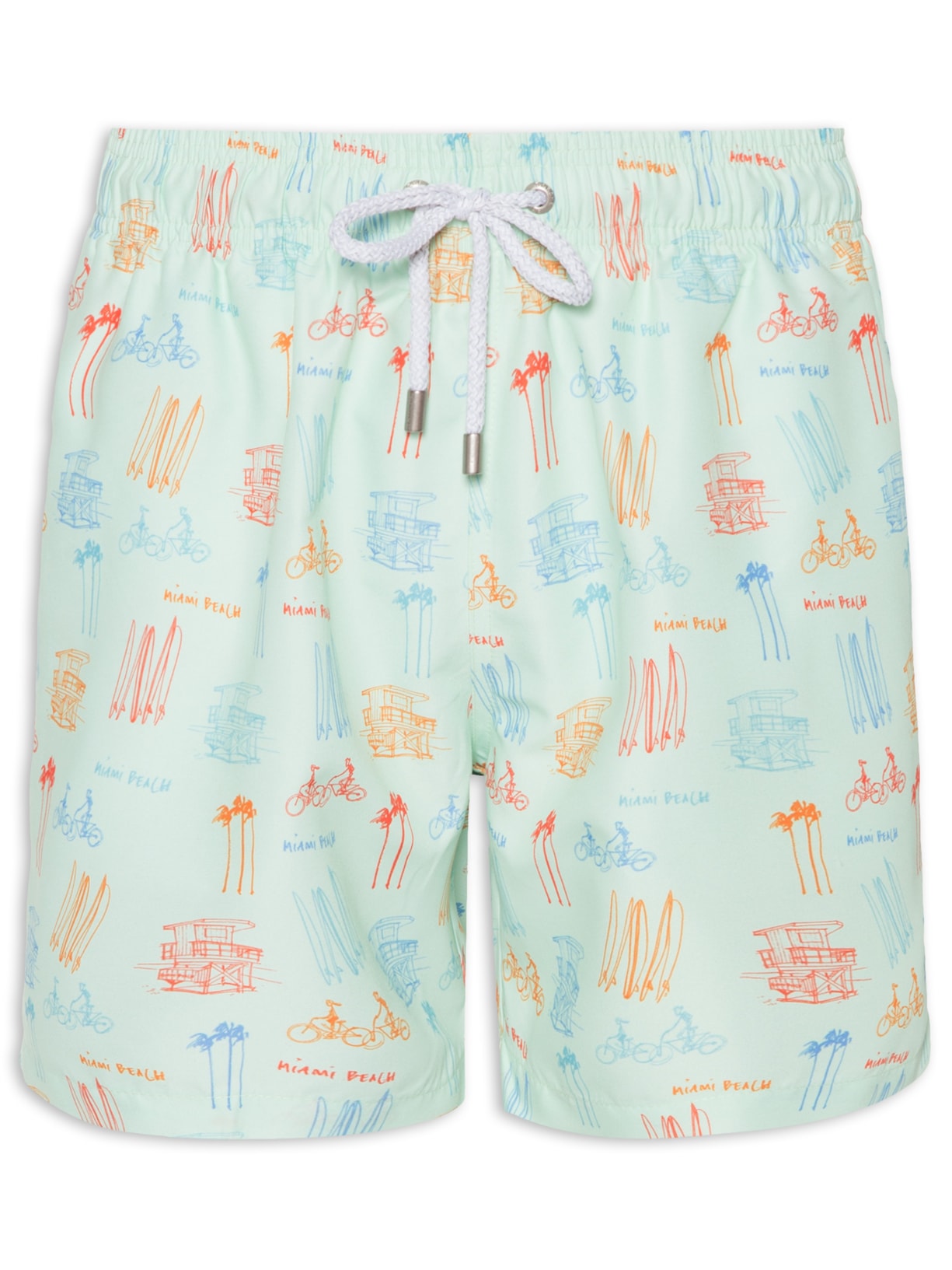 Short Masculino Elástico Estampado Verde Barche