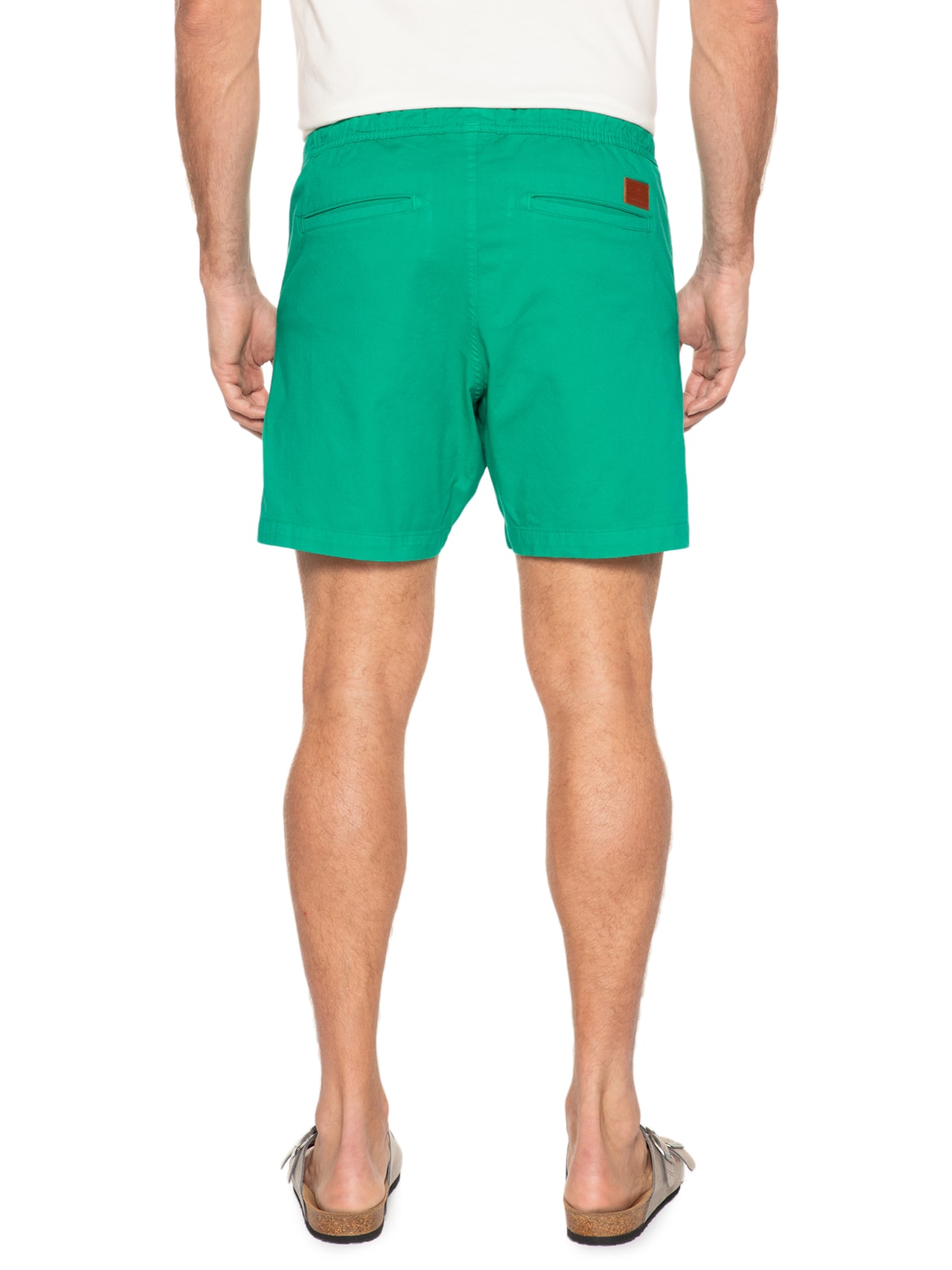 Short Masculino Elástico Estonado Verde Reserva