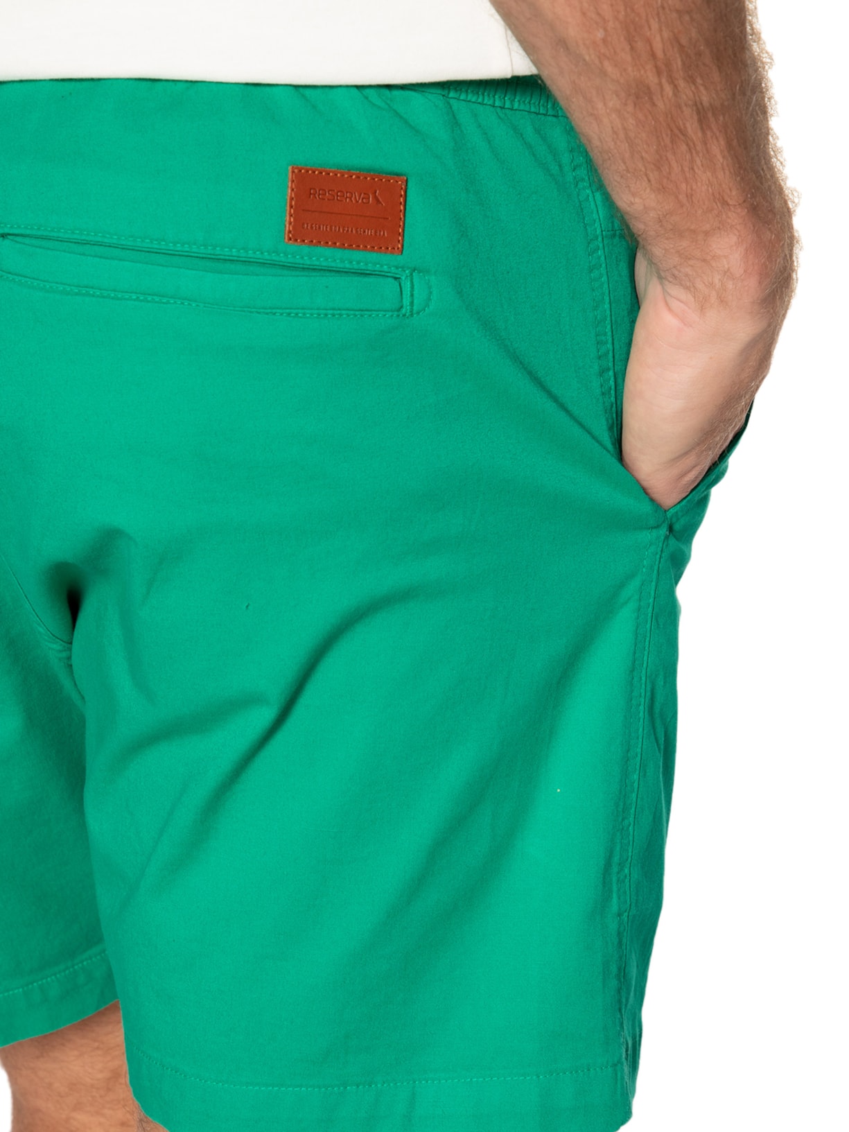 Short Masculino Elástico Estonado Verde Reserva