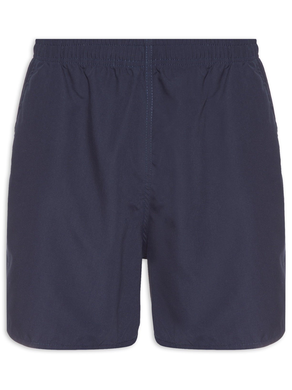 Short Masculino Elástico Liso Com Logo Lateral - Azul
