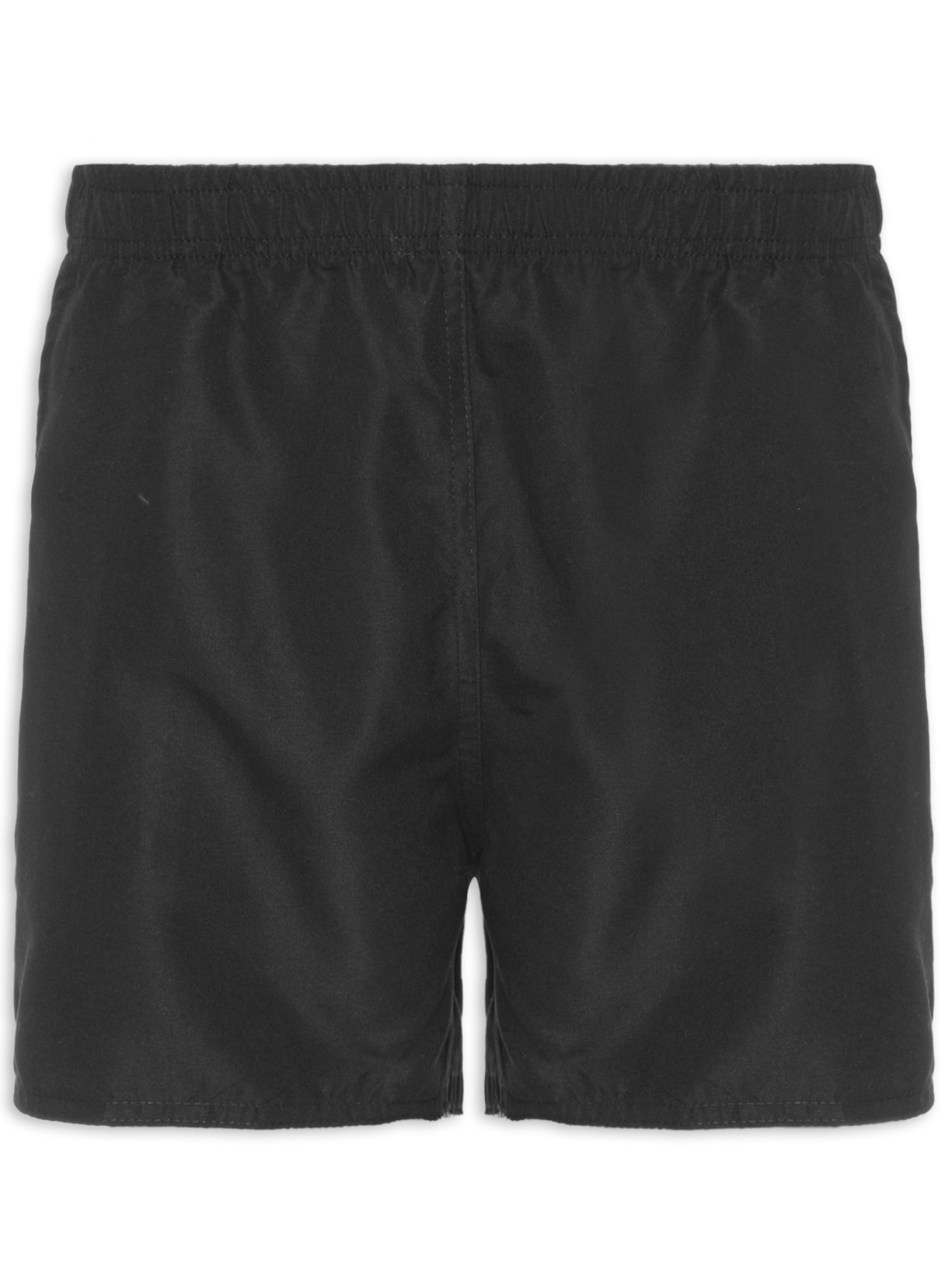 Short Masculino Elástico Liso Com Logo Lateral - Preto