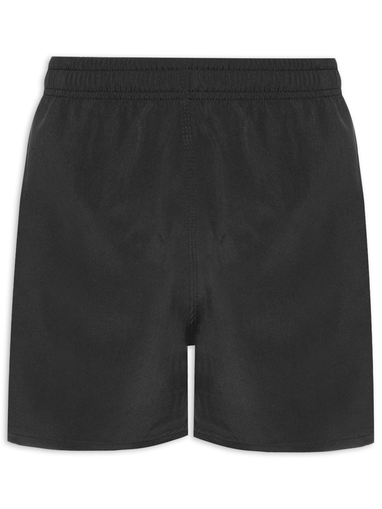 Short Masculino Elástico Liso Com Logo Lateral - Preto