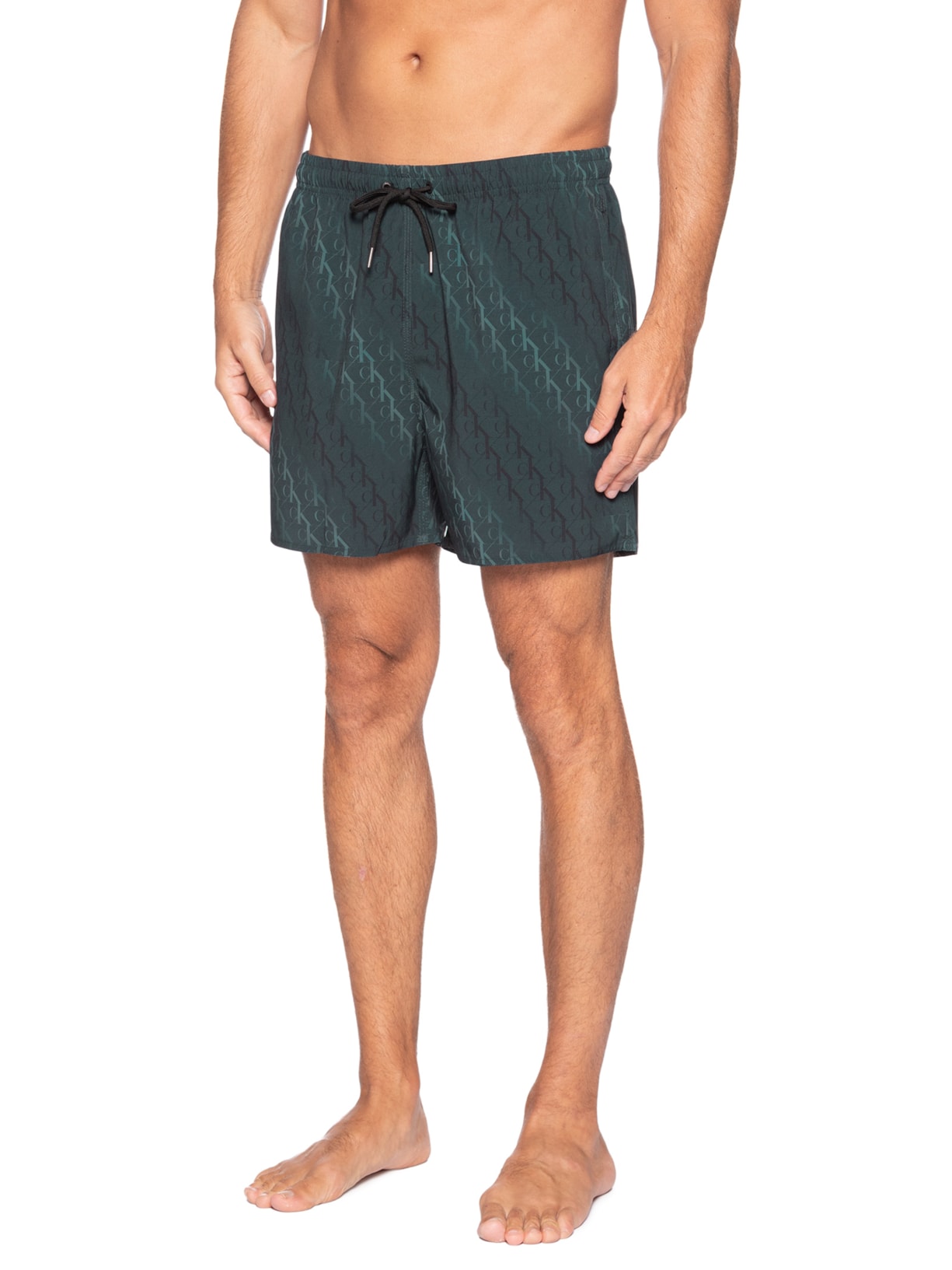 Short Masculino Elástico Monograma Preto Calvin Klein Jeans