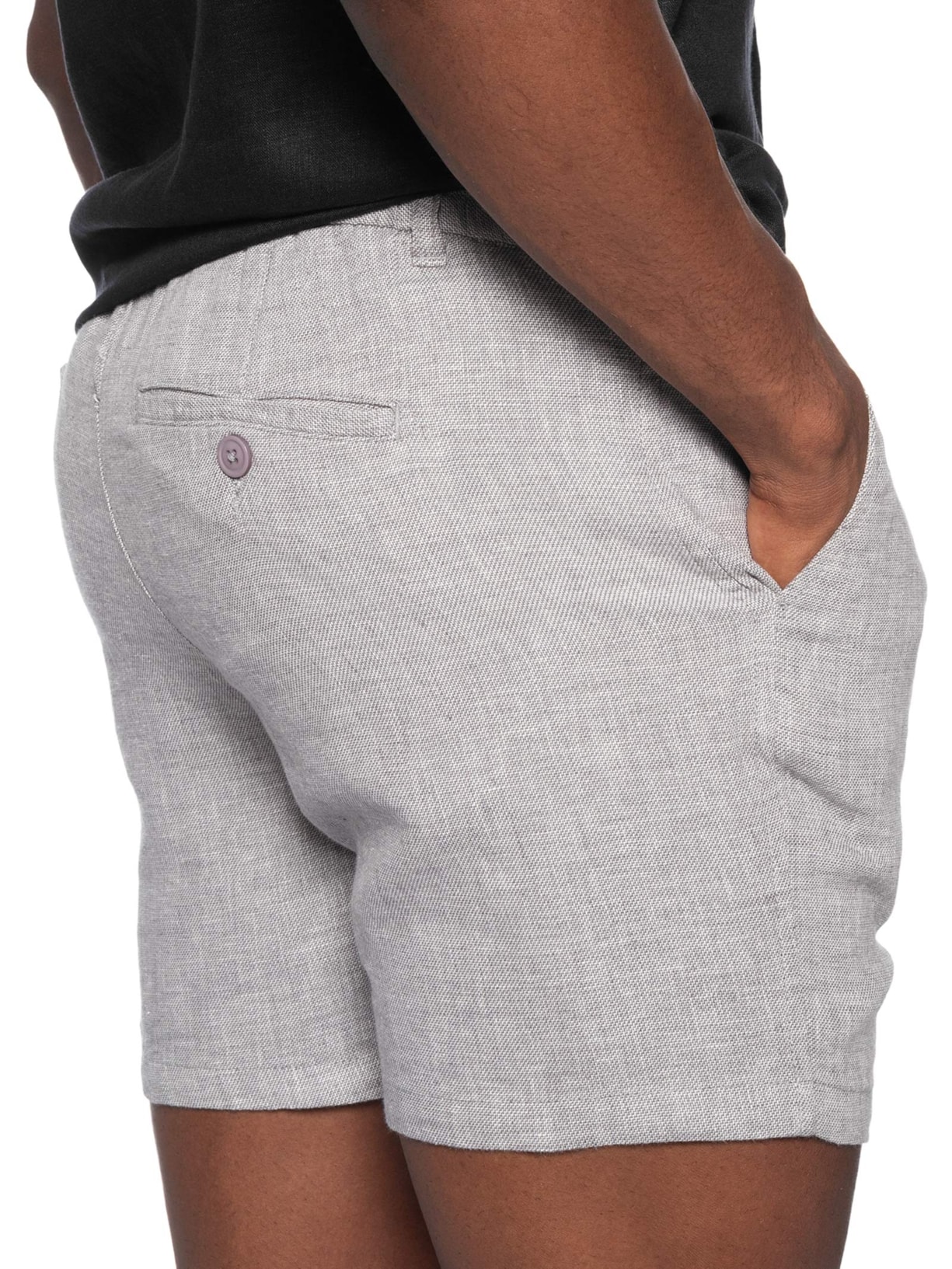 Short Masculino em Blend Linho Cinza '2 Essential