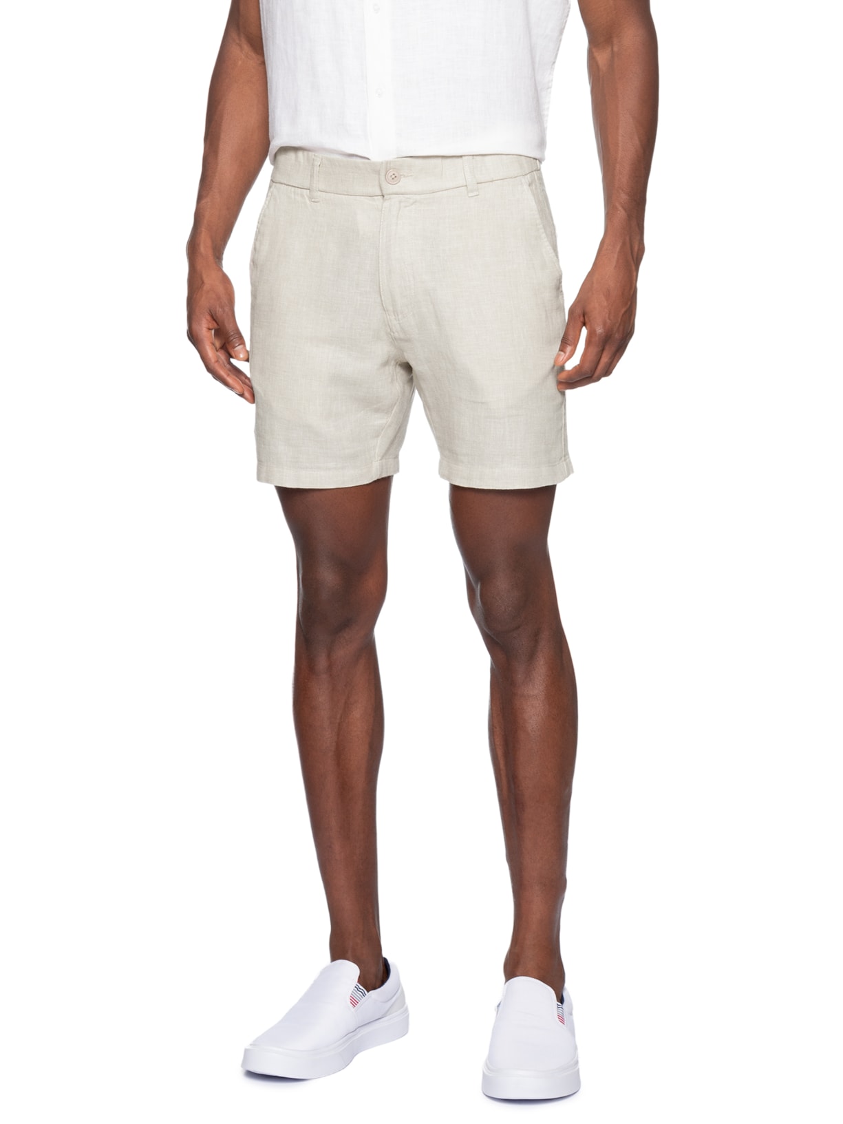 Short Masculino em Blend Linho – Bege '2 Essential