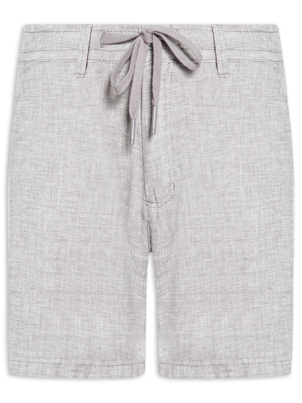 Short Masculino Em Linho - Cinza