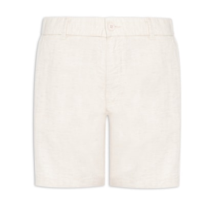 Short Masculino Em Misto Linho - Bege