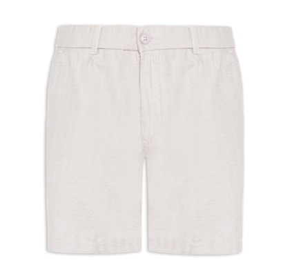 Short Masculino Em Misto Linho - Cinza