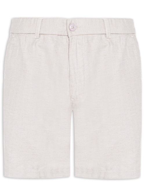 Short Masculino Em Misto Linho - Cinza