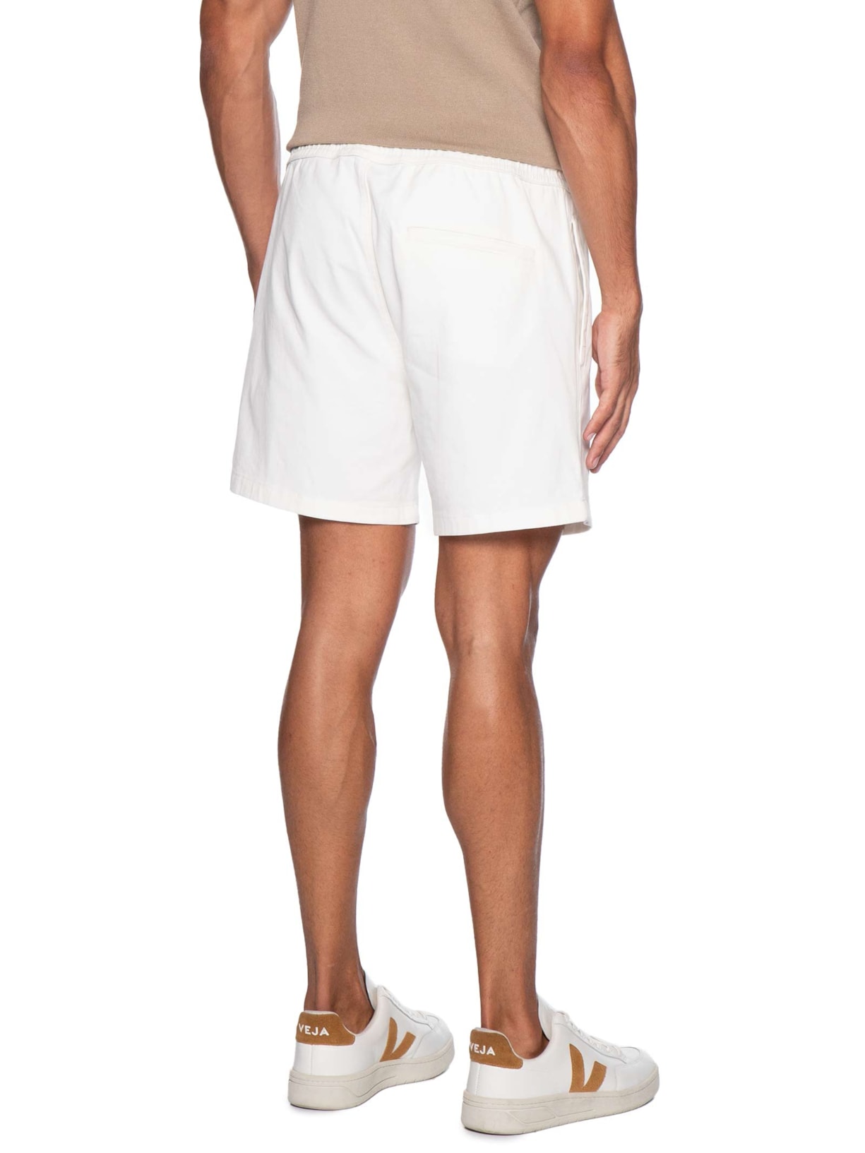 Short Masculino em Sarja Branco Basiq Men