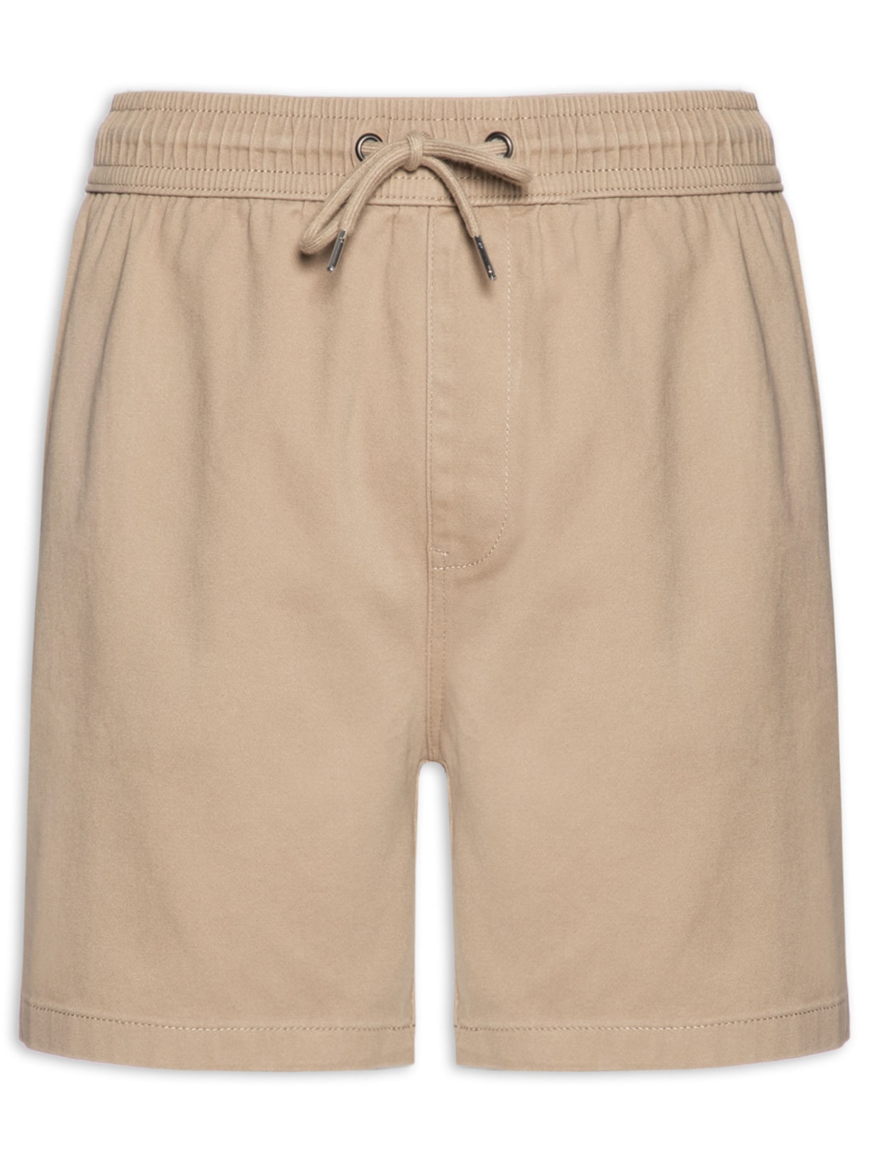 Short Masculino Em Sarja Com Elástico No Cós - Bege