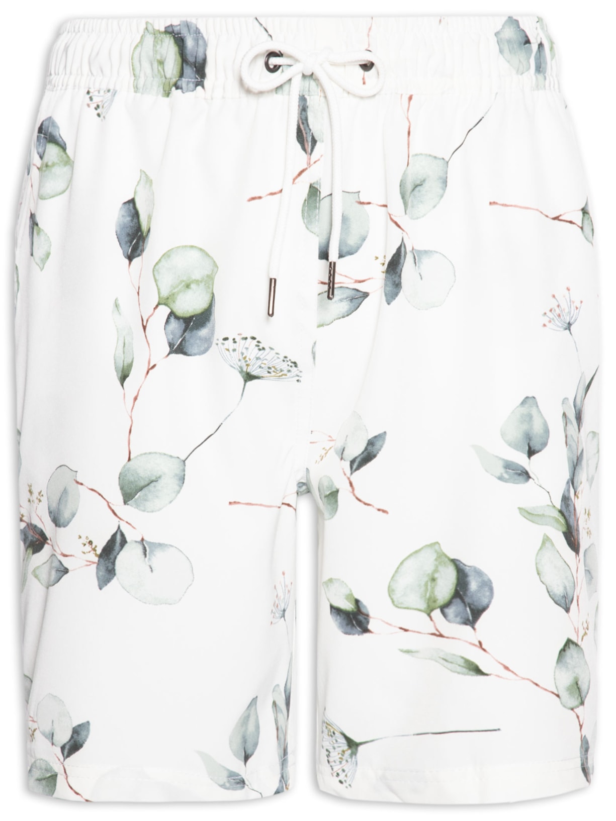 Short Masculino Estampado Beachwear Branco Basiq Men