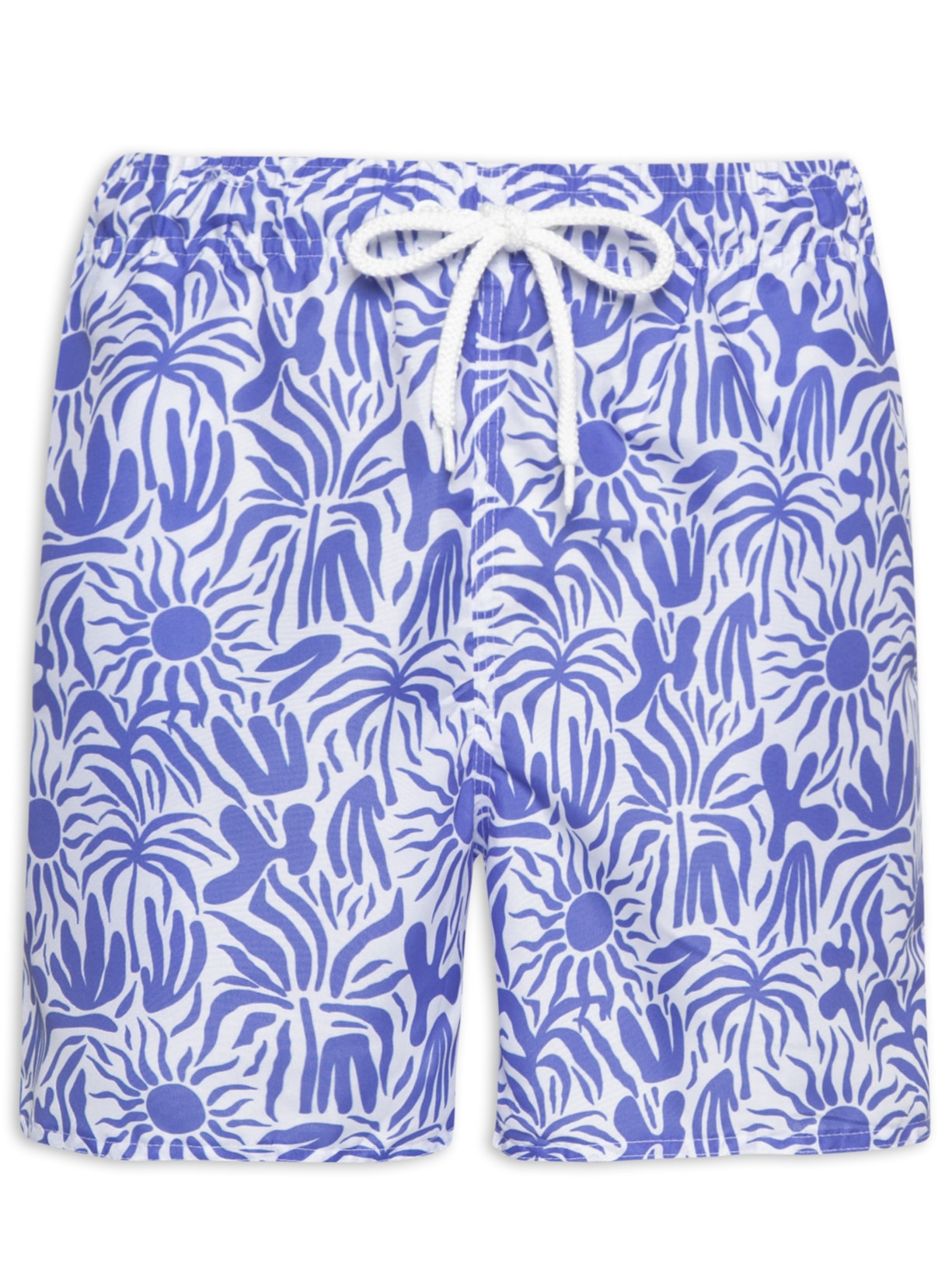 Short Masculino Estampado Folhagem - Azul