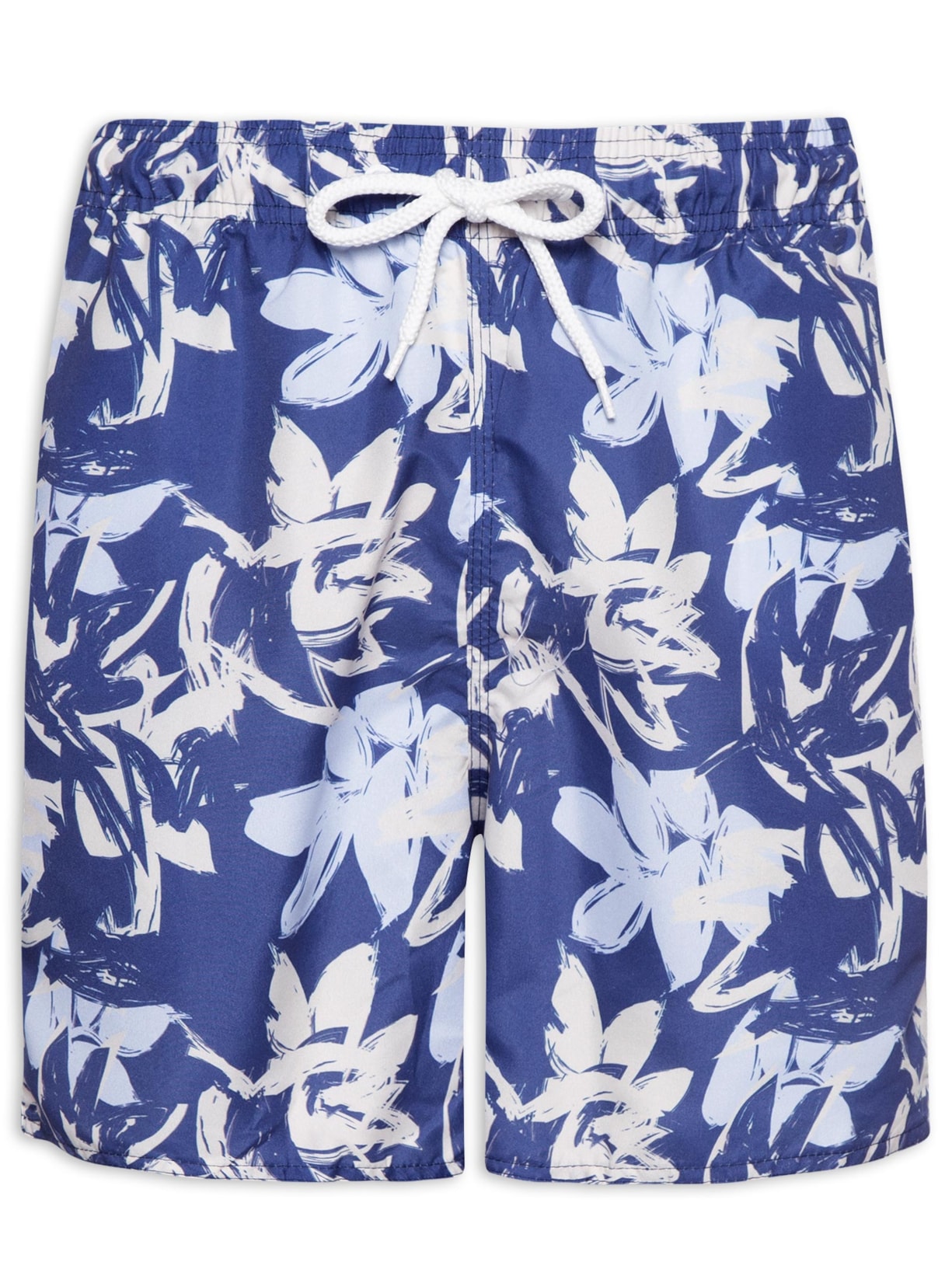 Short Masculino Estampado Folhagem - Azul