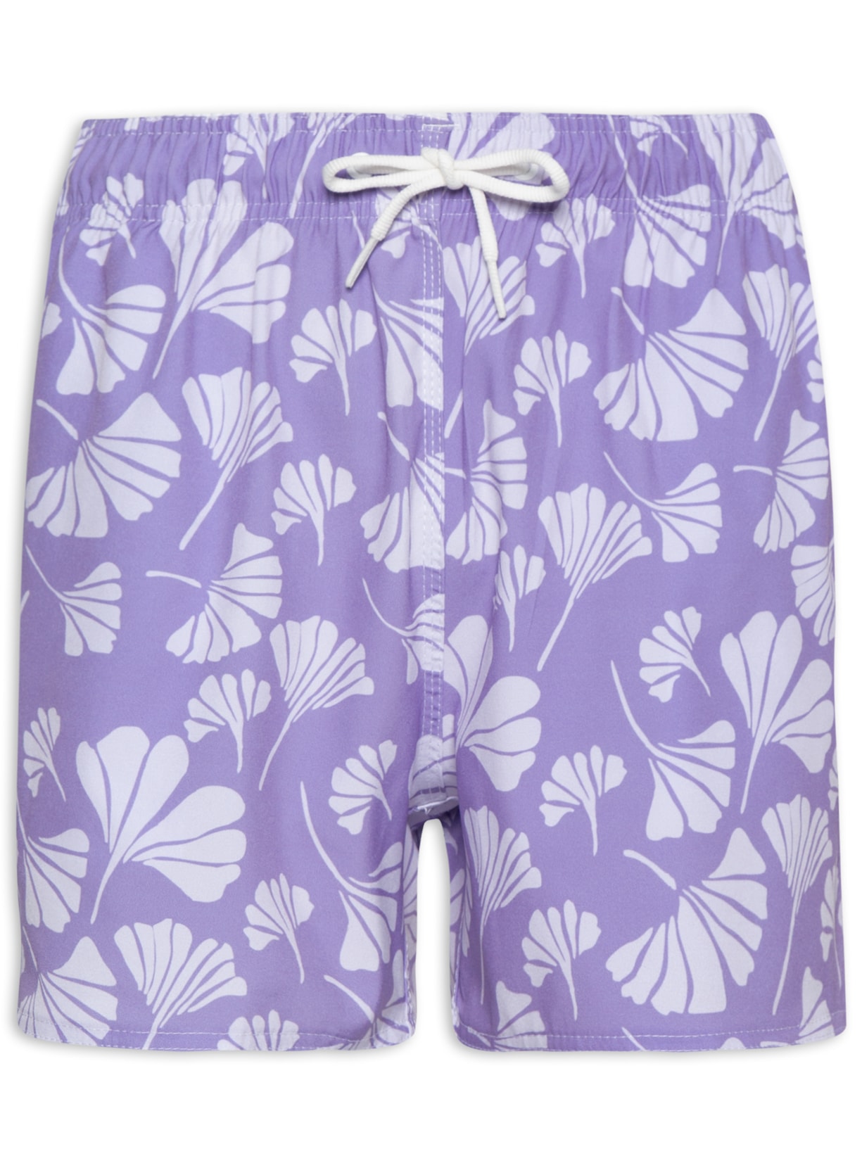 Short Masculino Estampado Folhagem - Roxo