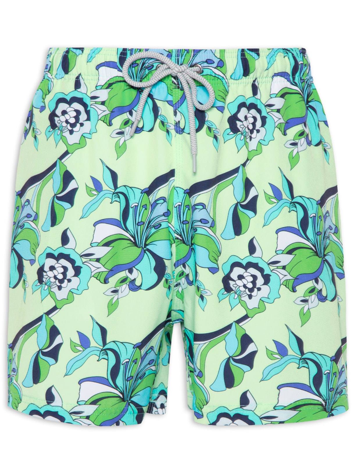 Short Masculino Floral Retro - Verde