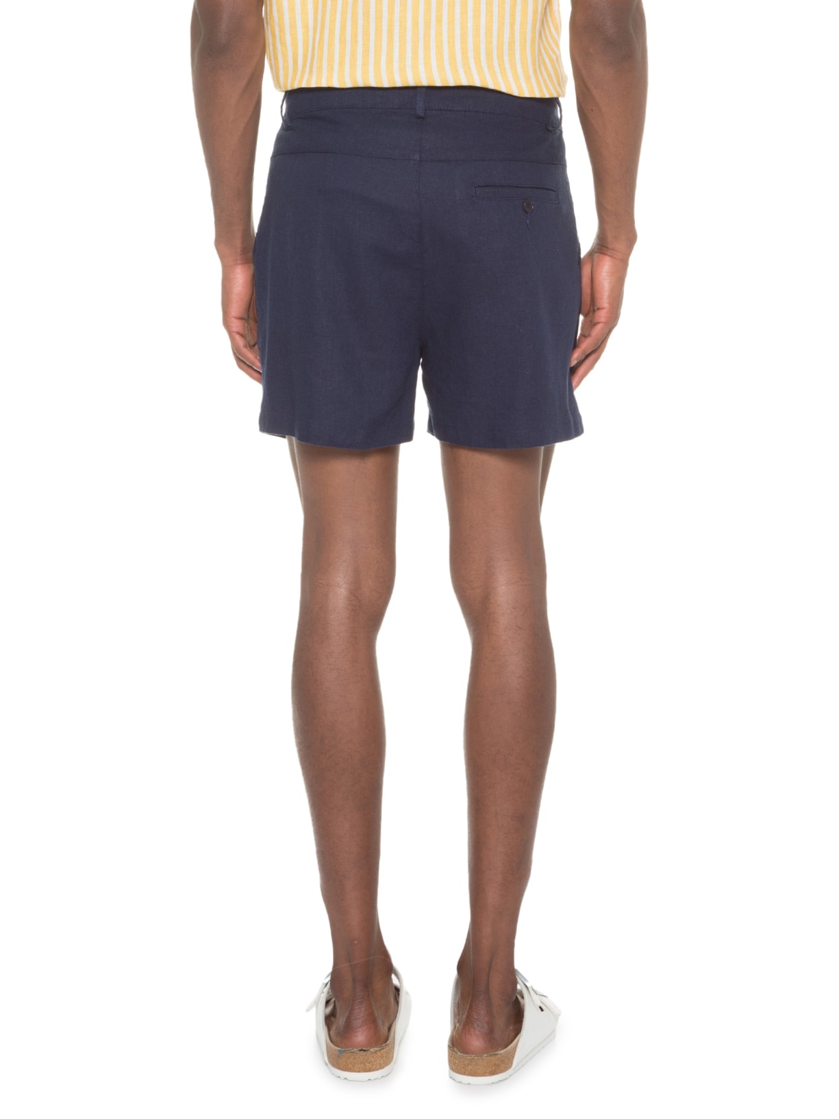 Short Masculino Fluid Linen Pleats Azul Osklen