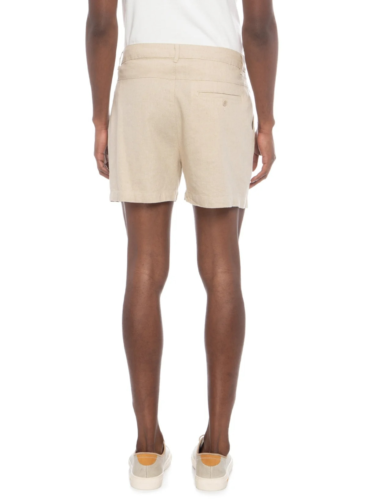 Short Masculino Fluid Linen Pleats Bege Osklen