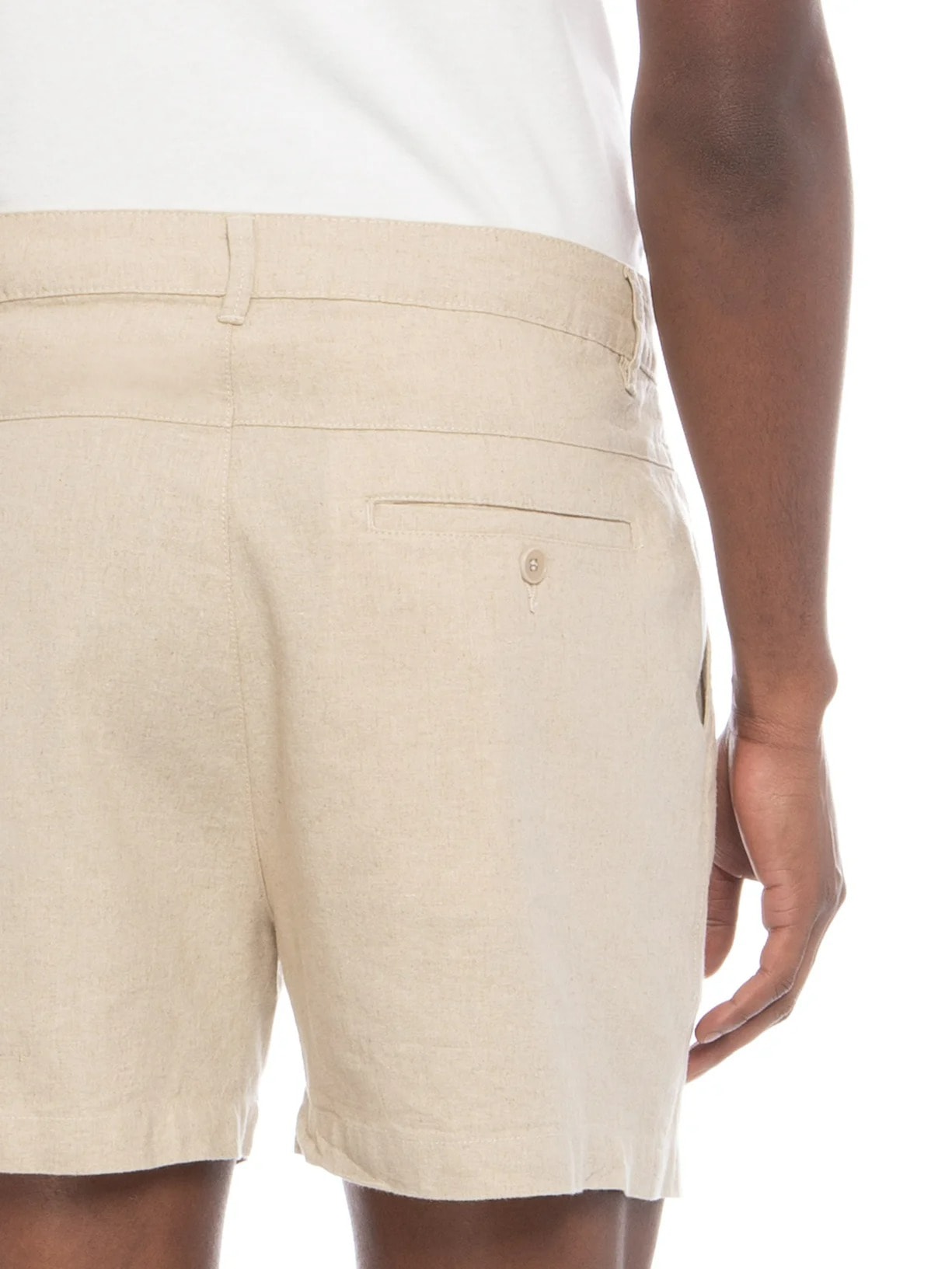 Short Masculino Fluid Linen Pleats Bege Osklen