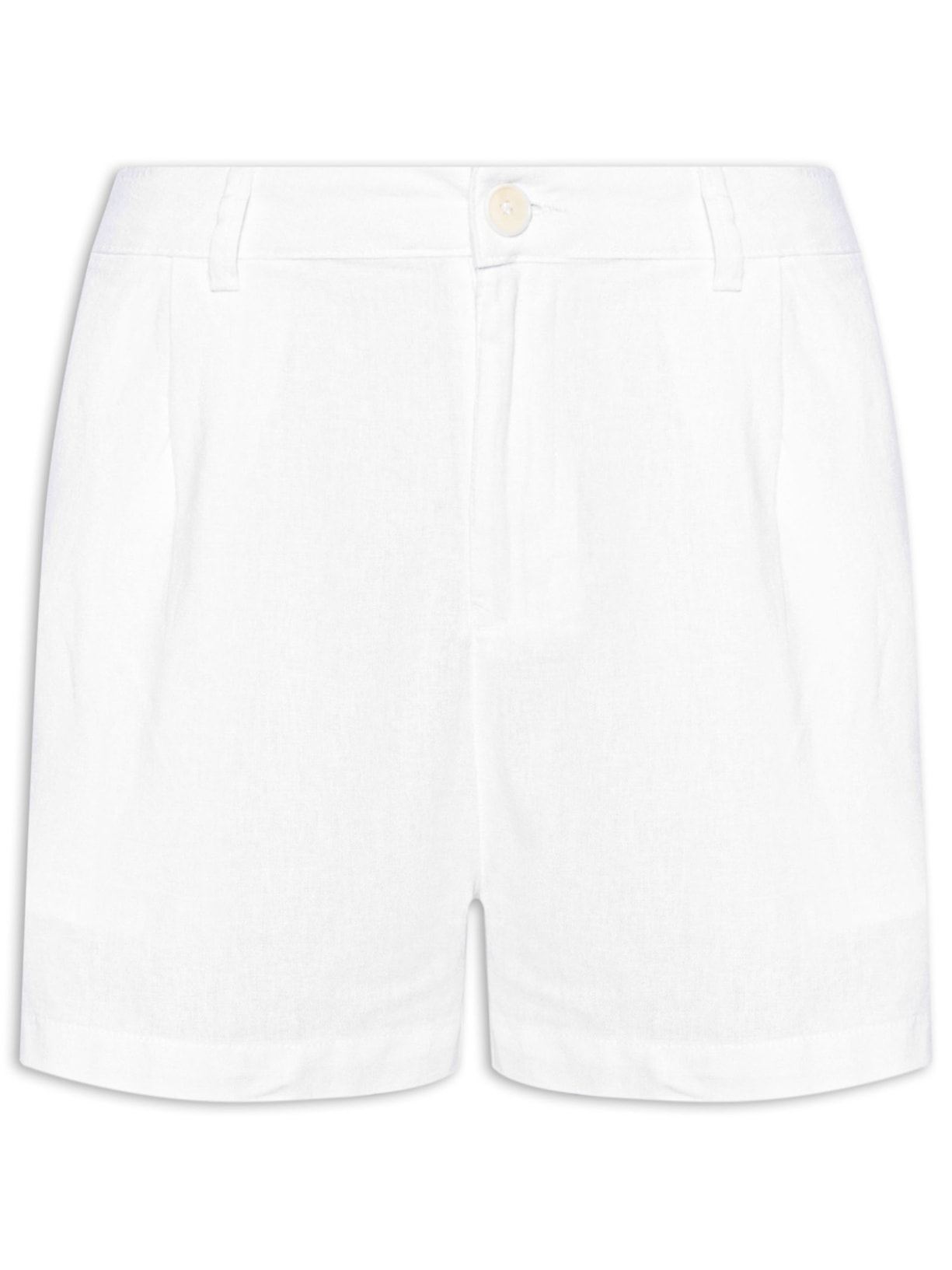 Short Masculino Fluid Linen Pleats - Branco