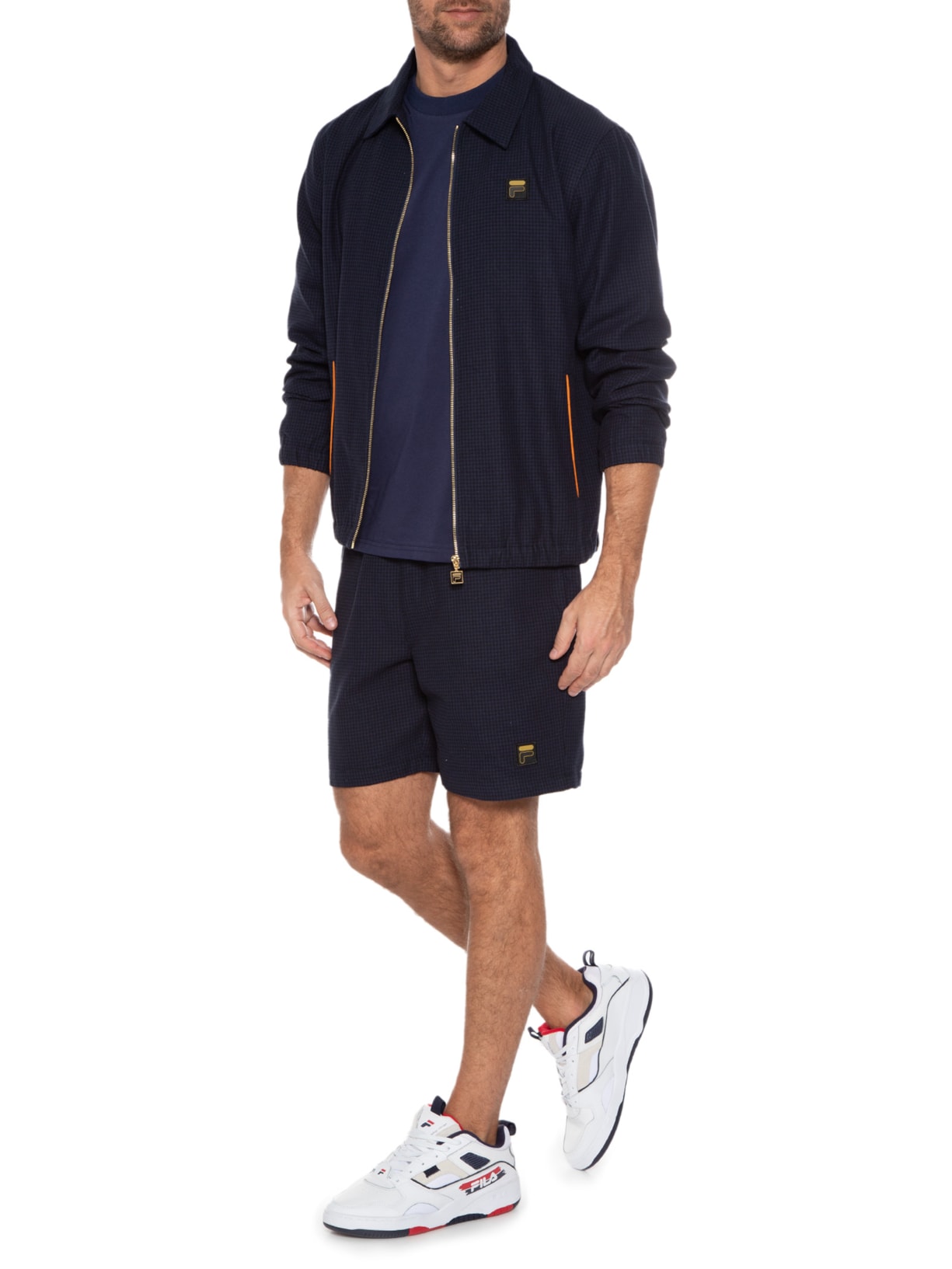 Short Masculino Galli Houndstooth Azul Fila