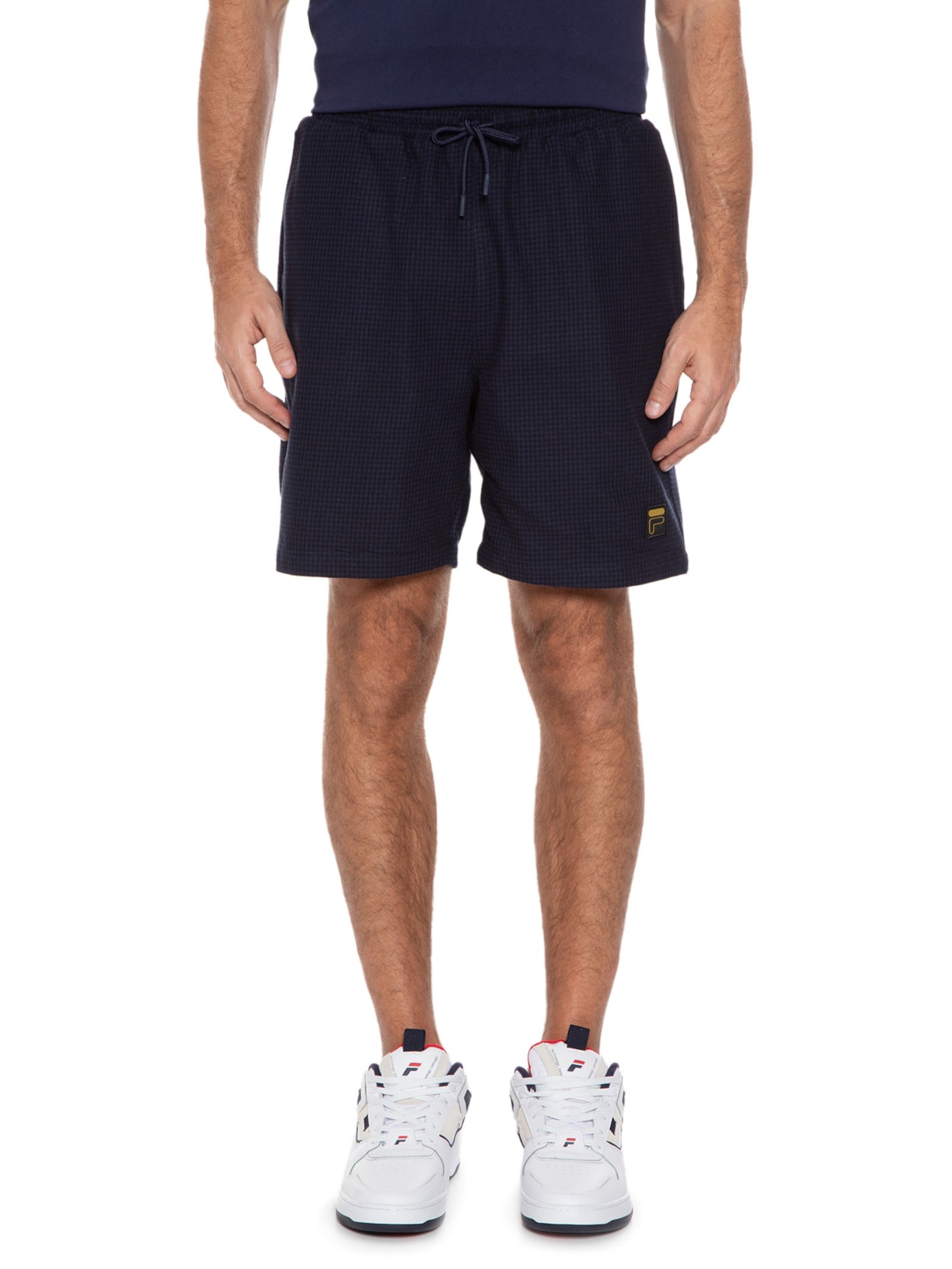 Short Masculino Galli Houndstooth Azul Fila