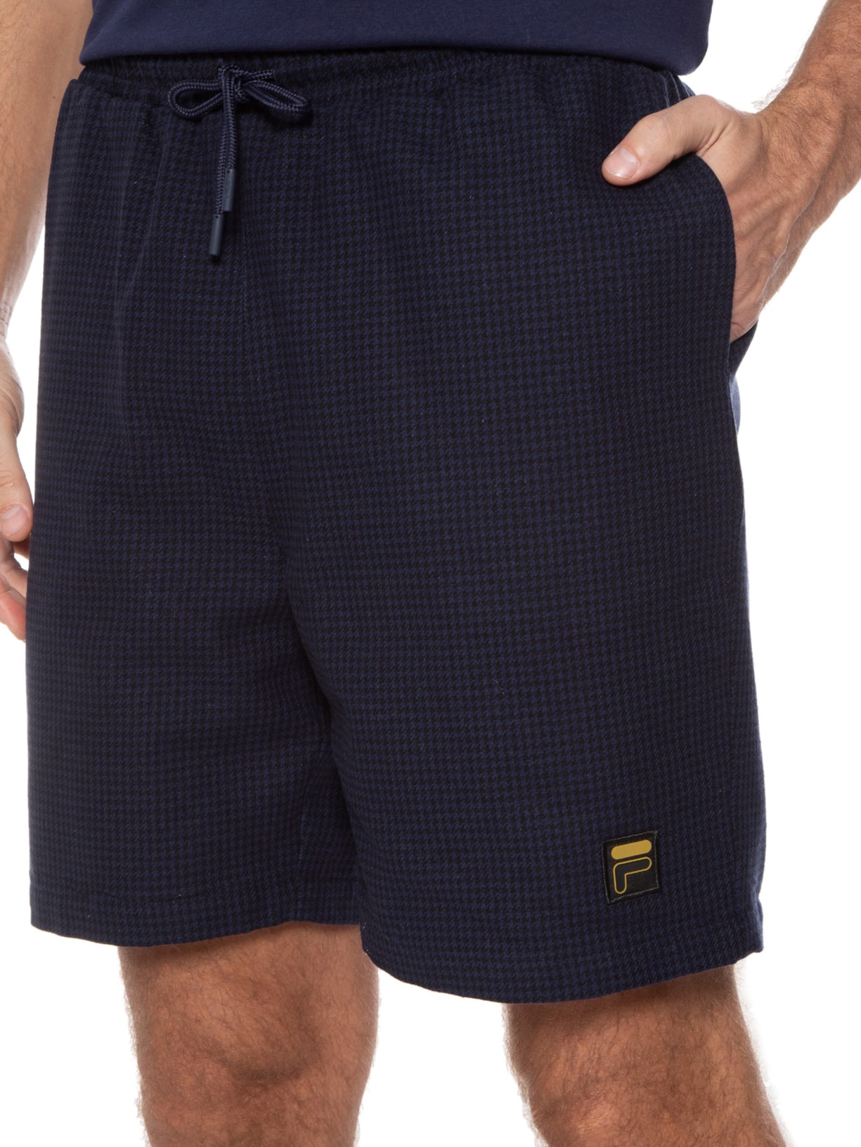 Short Masculino Galli Houndstooth Azul Fila