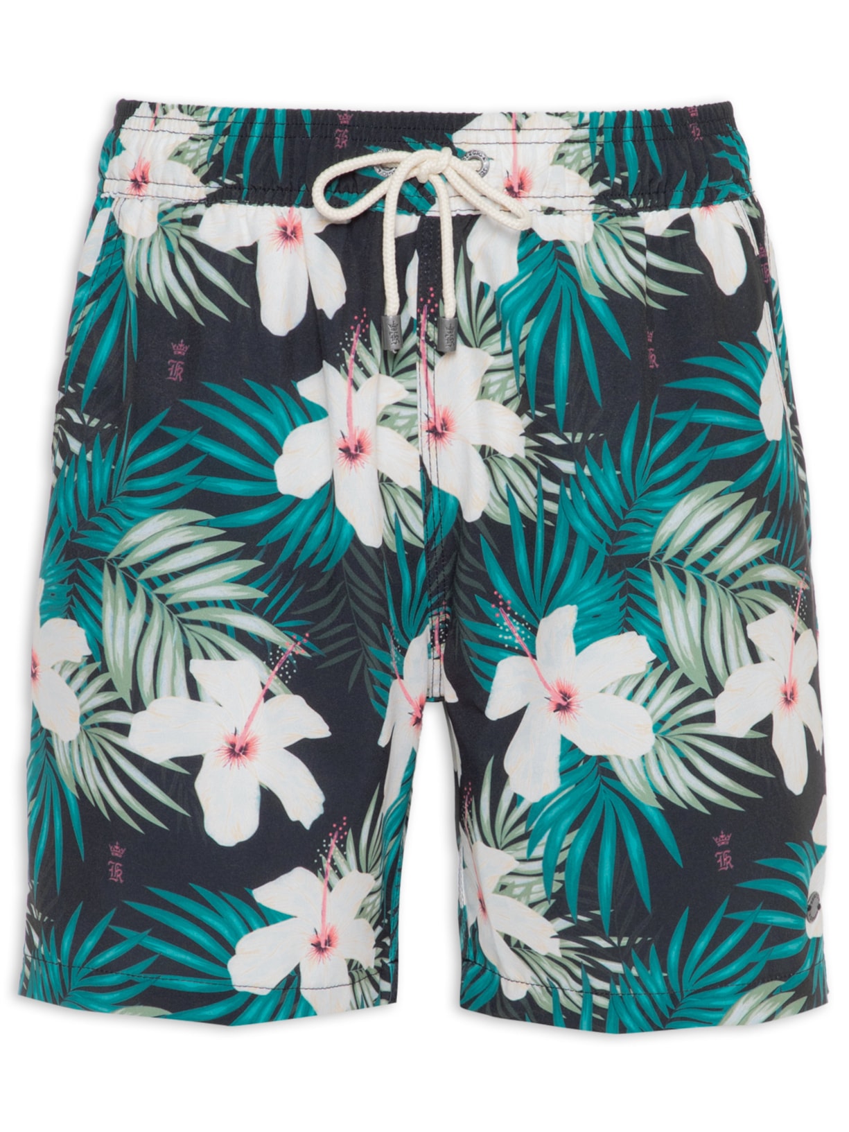 Short Masculino Hibisco - Preto