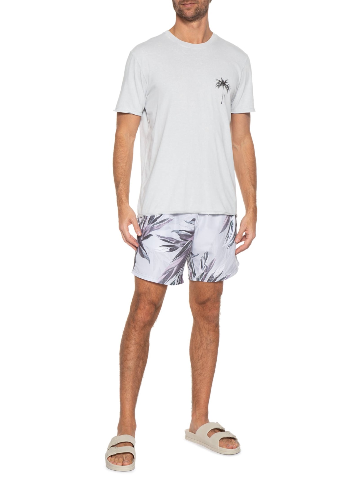 Short Masculino Leaves Energy Cinza John John