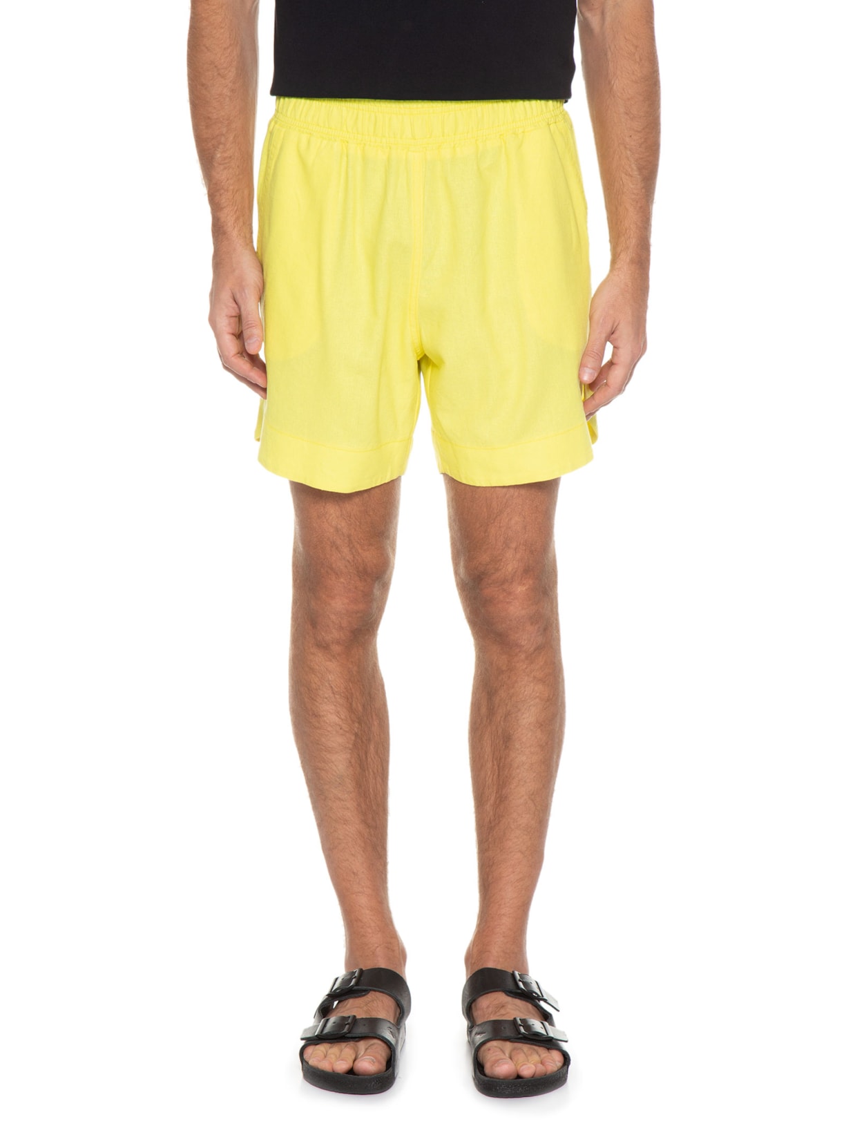 Short Masculino Linho Amarelo Barche