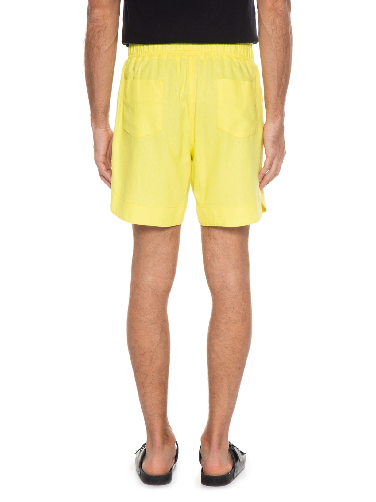 Short Masculino Linho Amarelo Barche