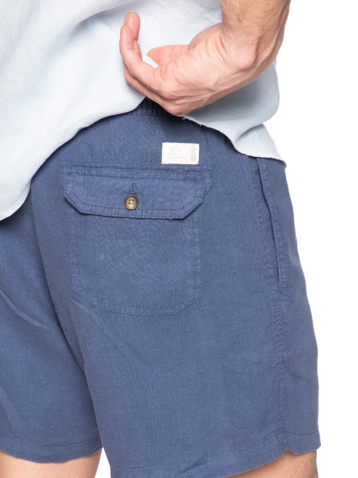 Short Masculino Linho Azul Pineapple