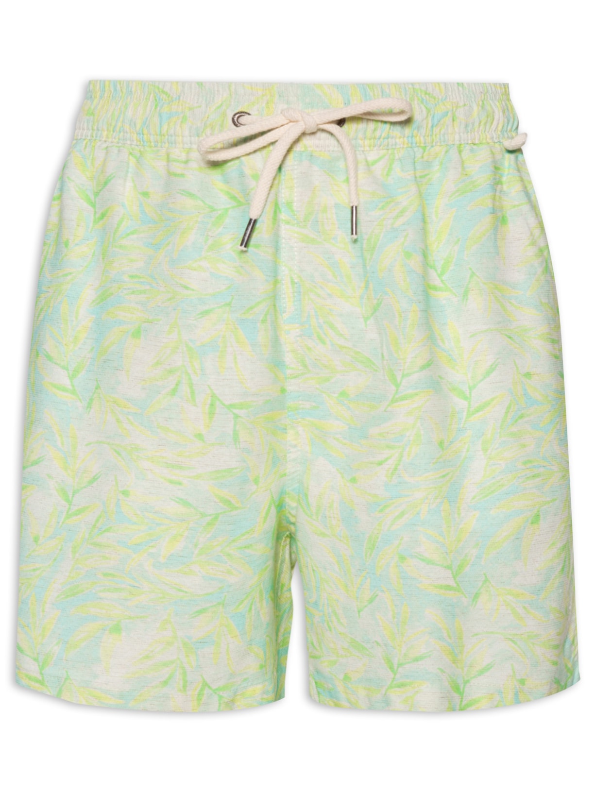 Short Masculino Linho Estampa Cancún - Azul