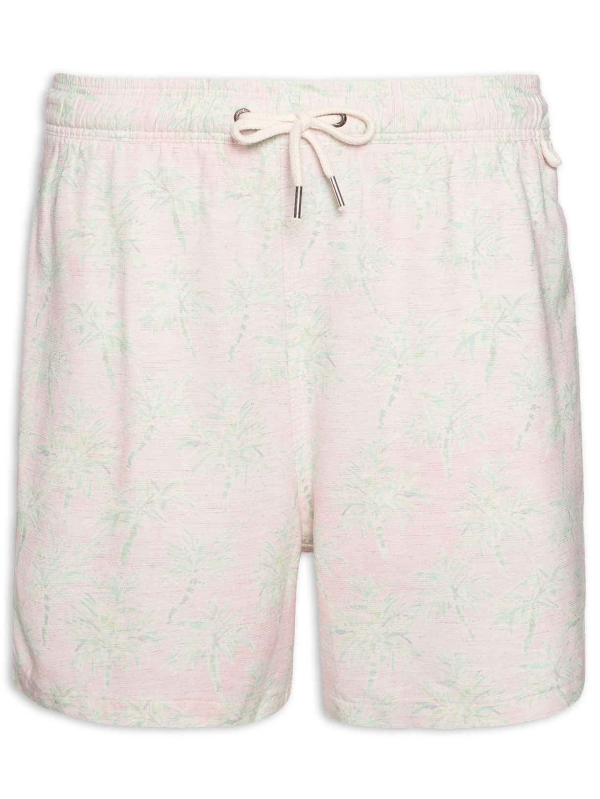 Short Masculino Linho Estampa Madagascar Rosa