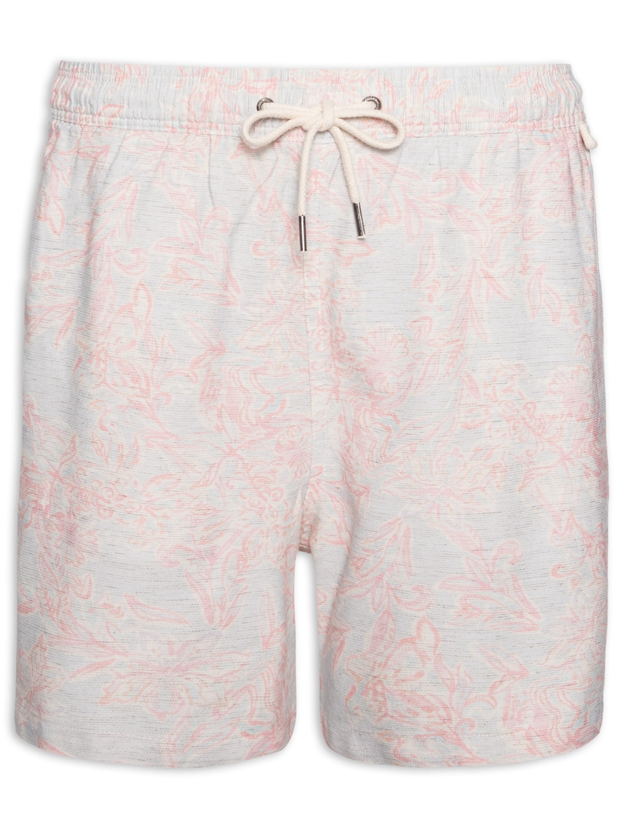 Short Masculino Linho Estampado Flower Vibe Azul