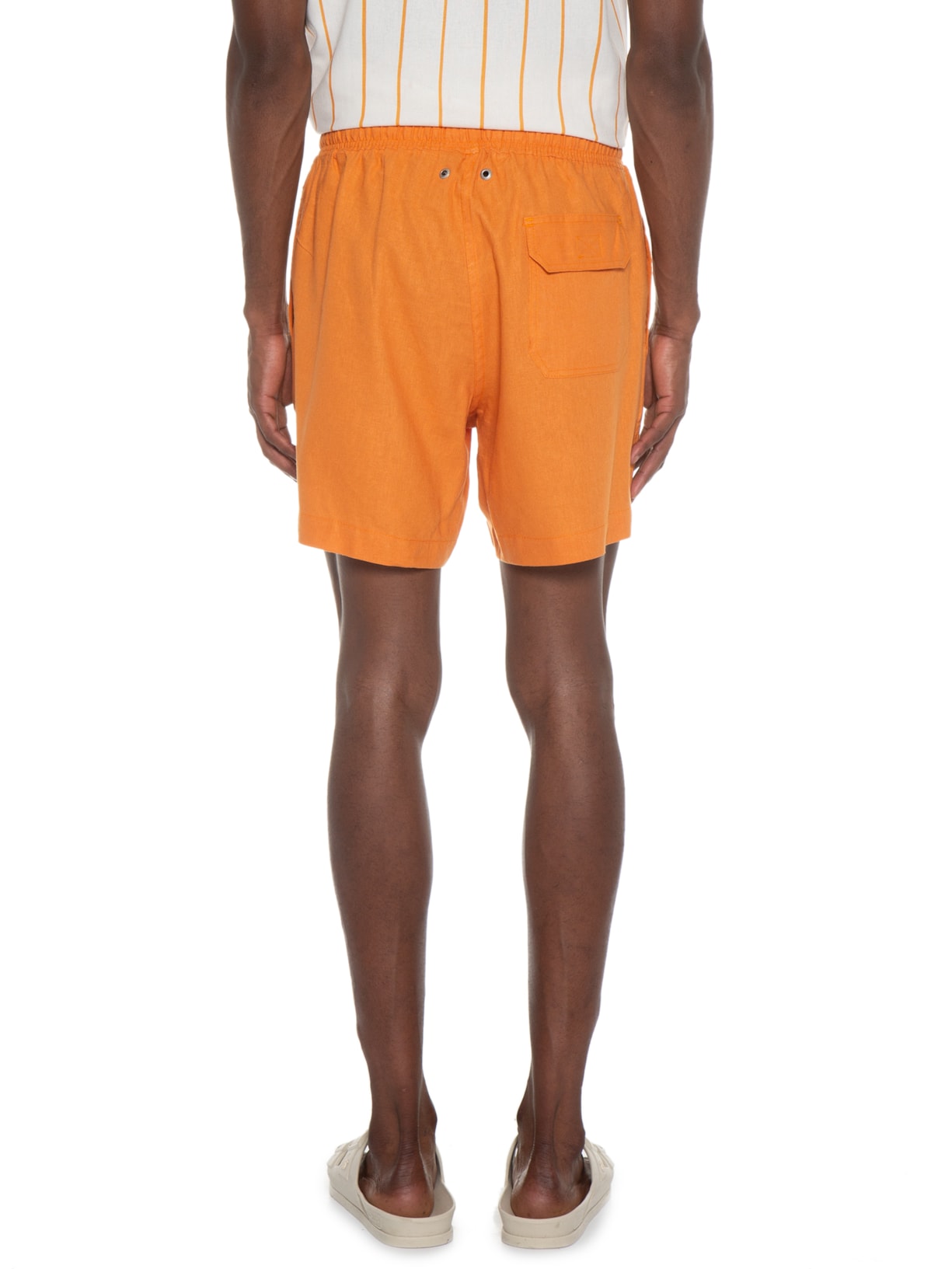 Short Masculino Linho Laranja Barche