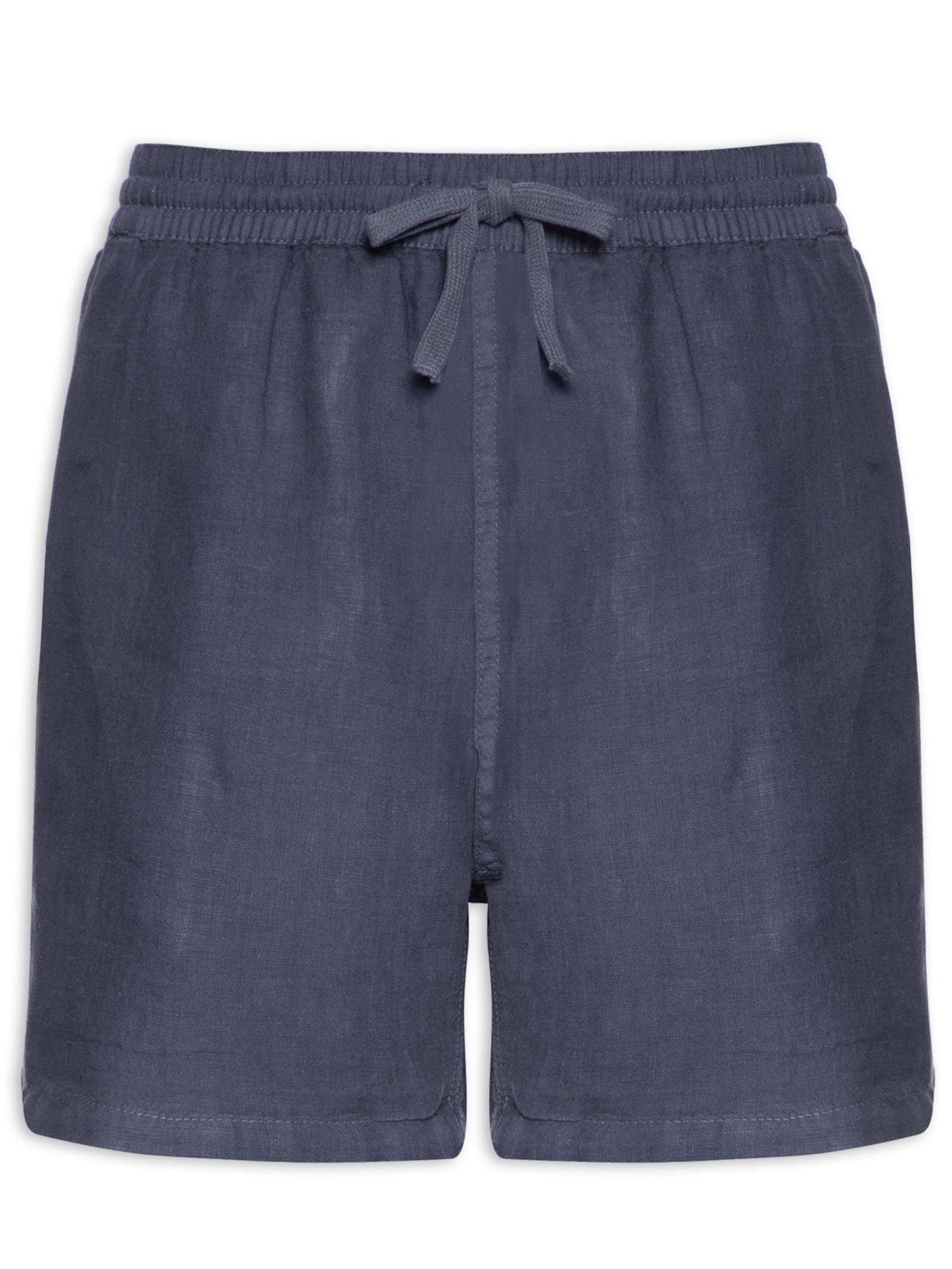 Short Masculino Linho Liso - Azul