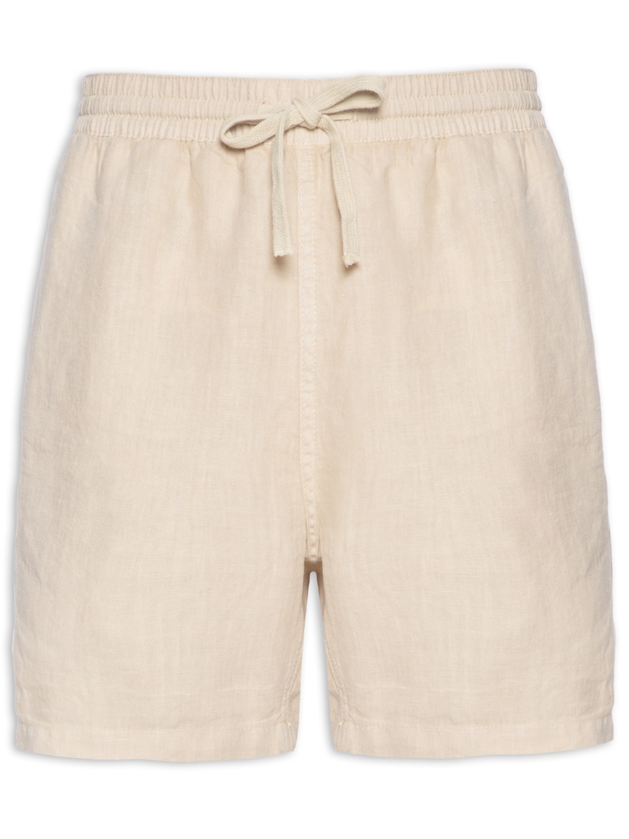 Short Masculino Linho Liso - Bege