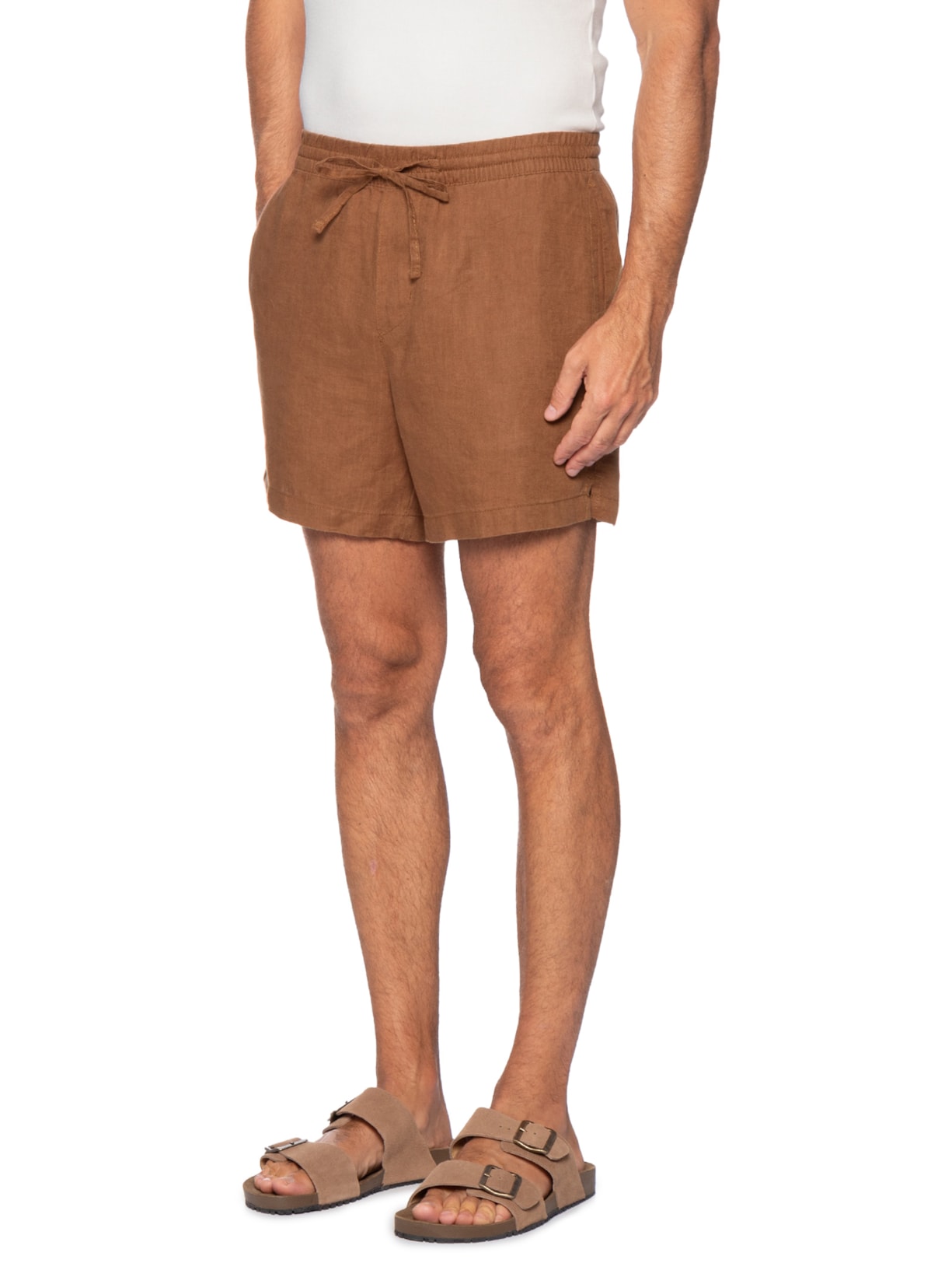 Short Masculino Linho Summer Marrom Oficina Reserva